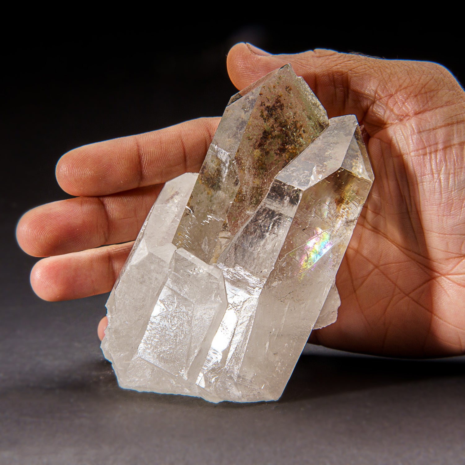 Genuine Clear Quartz Crystal Cluster Point from Brazil (1.3 lbs)