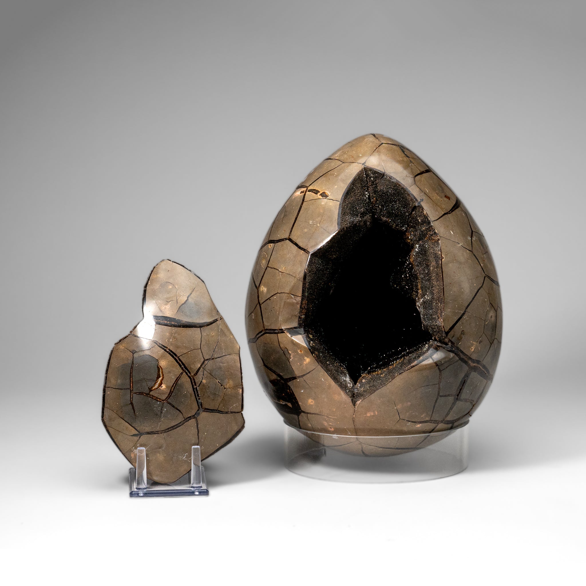 Polished Septarian Druzy Geode Egg from Madagascar (30.5 lbs)