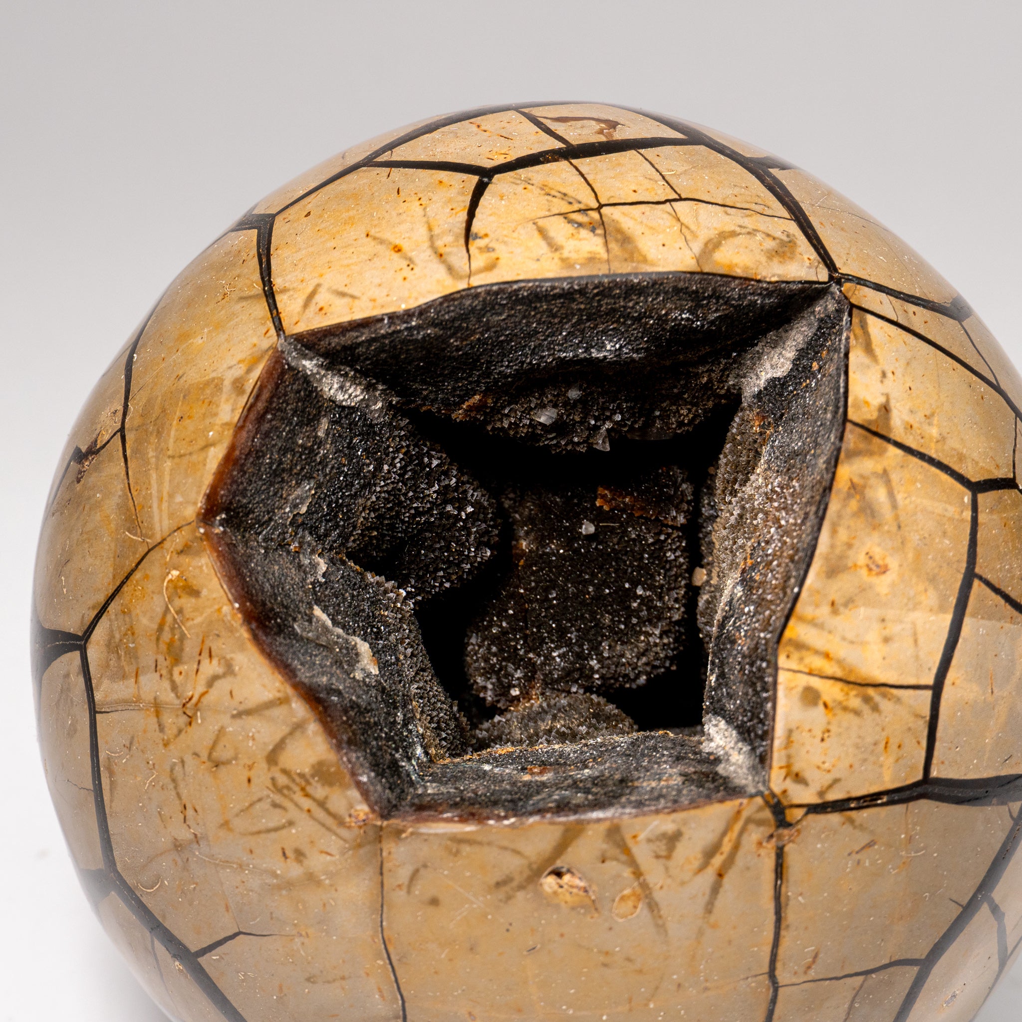 Septarian Druzy Geode Sphere from Madagascar (16.5 lbs)