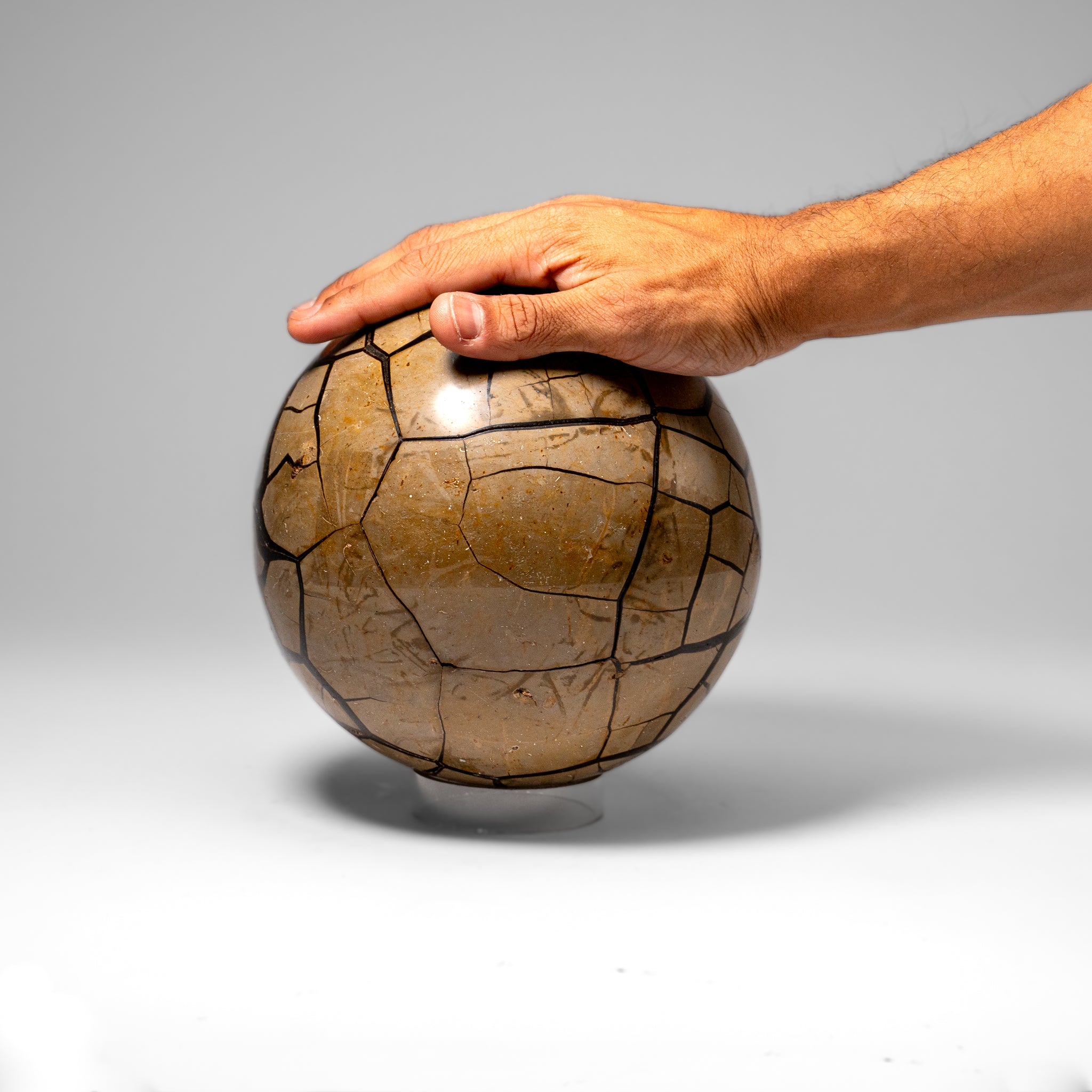 Septarian Druzy Geode Sphere from Madagascar (16.5 lbs)