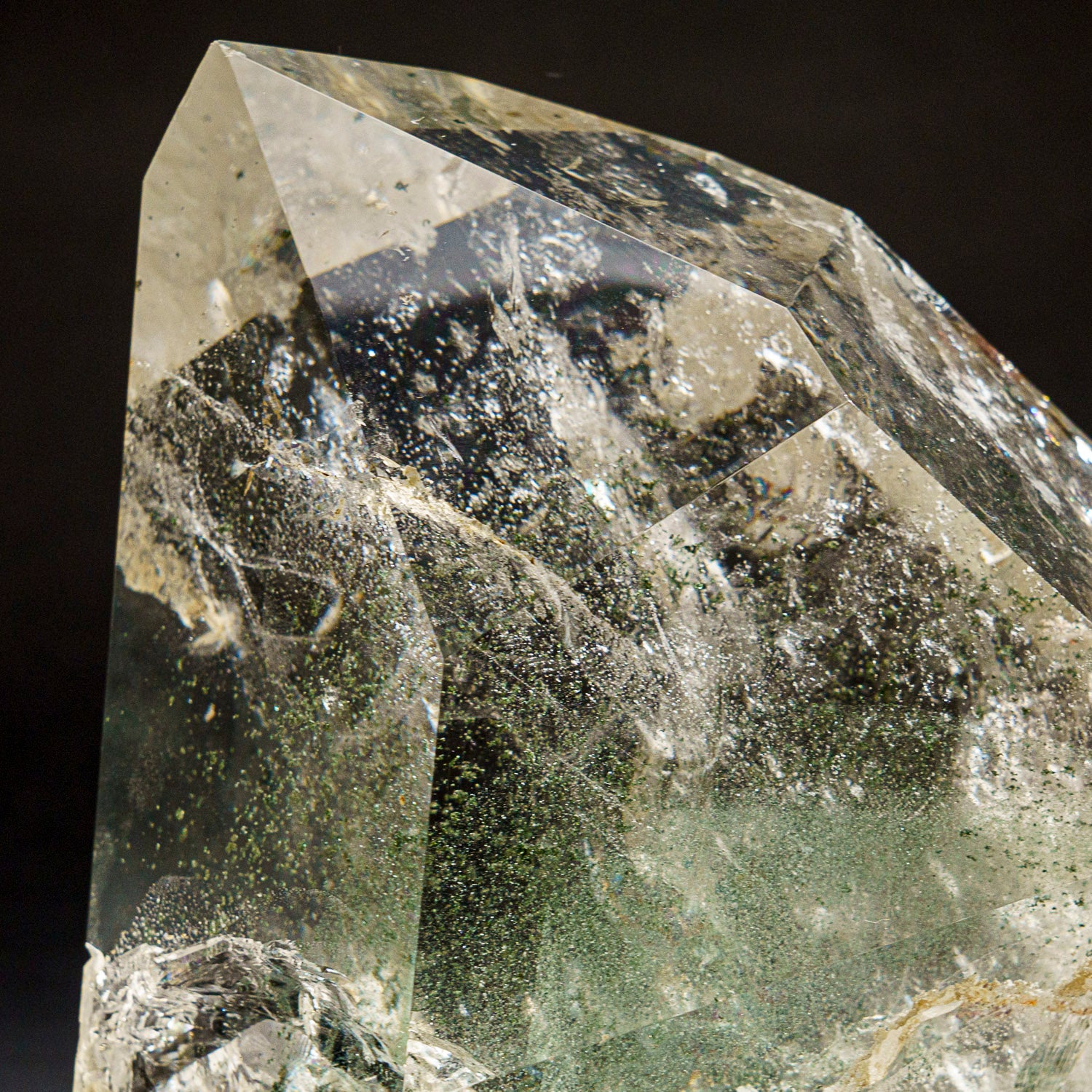 Genuine Polished Chlorite Quartz Point From Brazil (7.8 lbs)