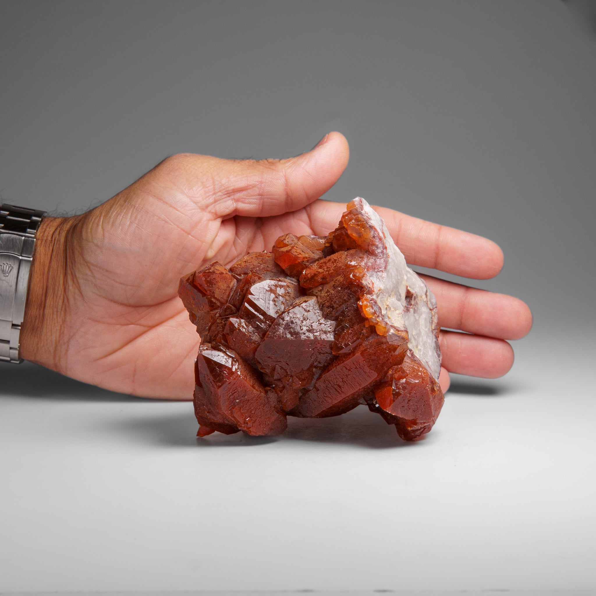Red Quartz Hematite crystal cluster From Morocco (1.3 lbs)