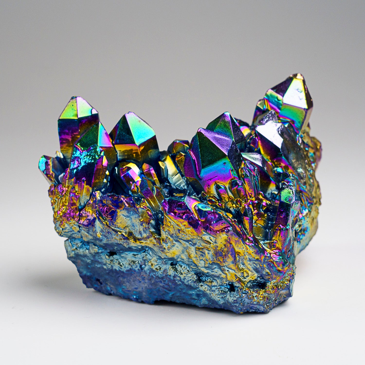 Rainbow Aura Quartz Crystal Cluster (491.1 grams)