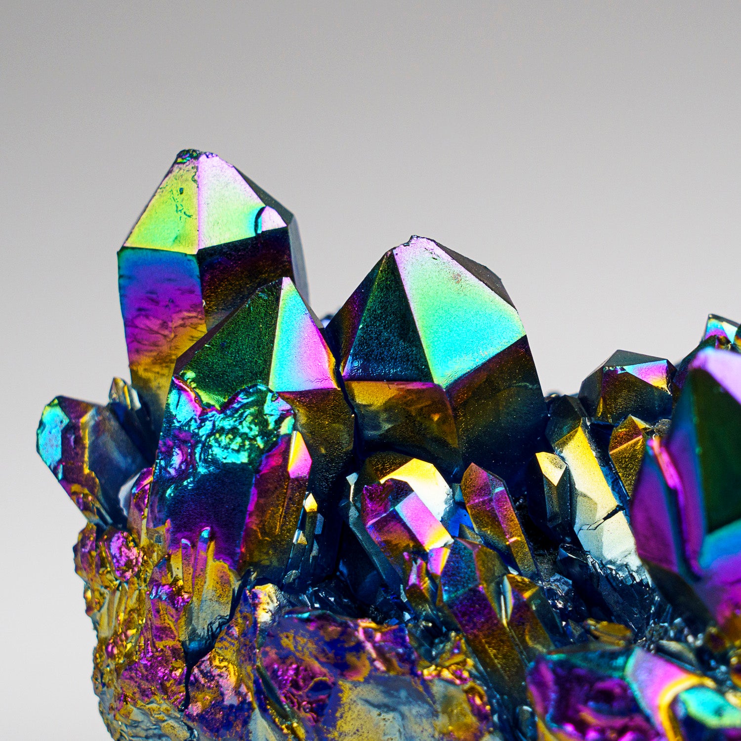 Rainbow Aura Quartz Crystal Cluster (491.1 grams)