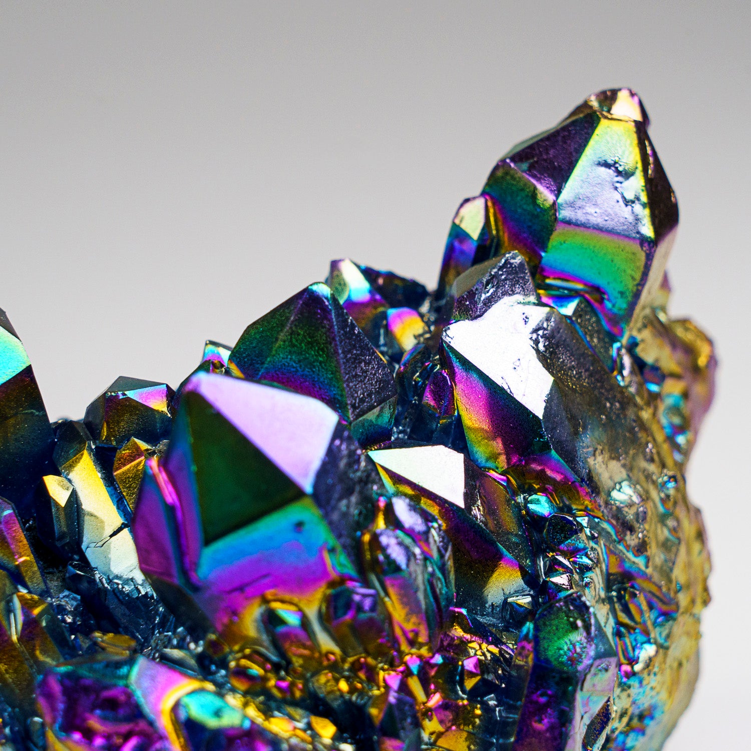 Rainbow Aura Quartz Crystal Cluster (491.1 grams)