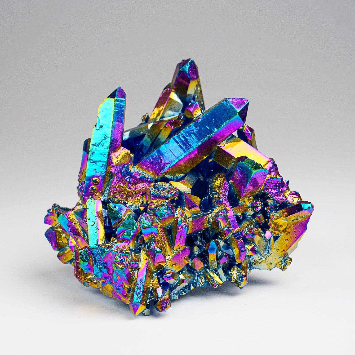 Rainbow Aura Quartz Crystal Cluster (442.9 grams)