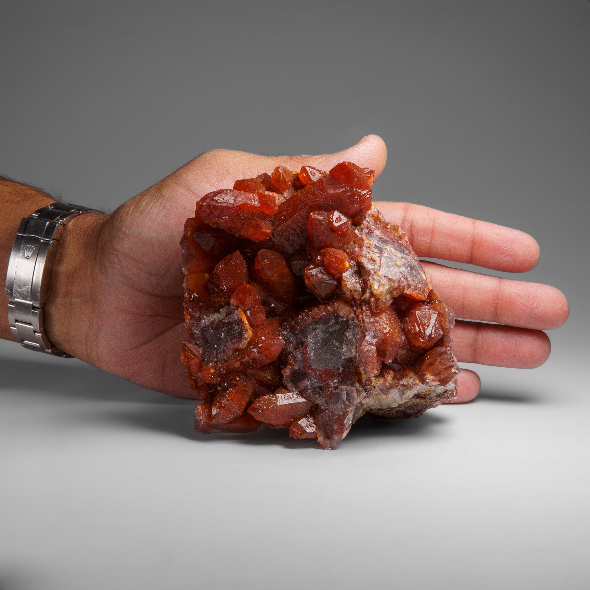 Red Quartz Hematite crystal cluster From Morocco (1.6 lbs)