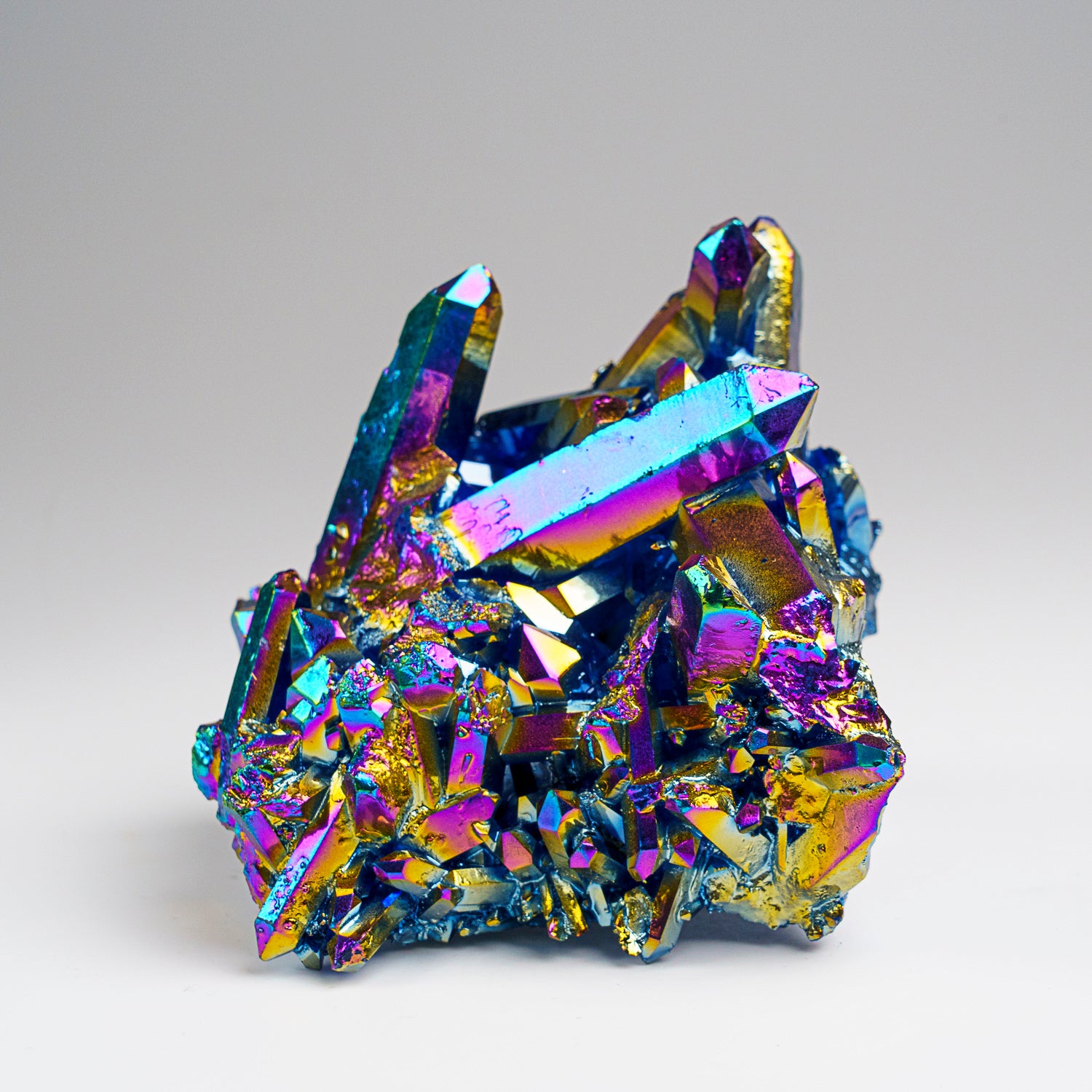 Rainbow Aura Quartz Crystal Cluster (442.9 grams)