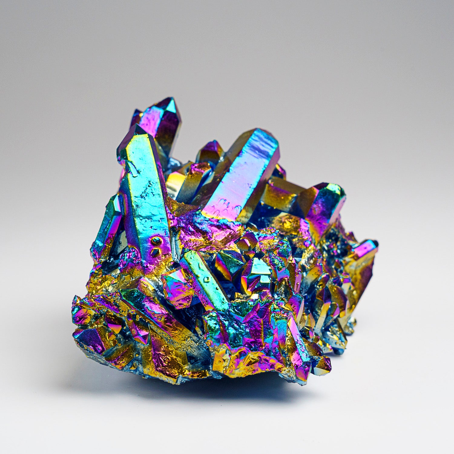 Rainbow Aura Quartz Crystal Cluster (442.9 grams)