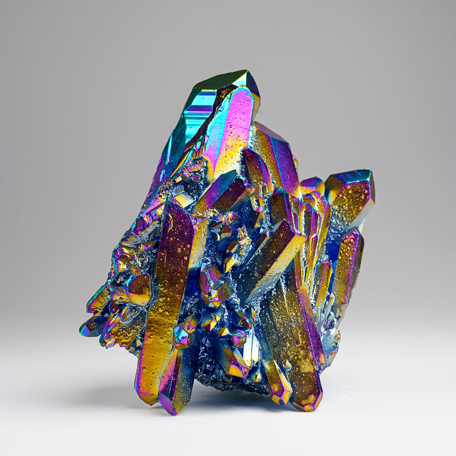 Rainbow Aura Quartz Crystal Cluster (546.4 grams)