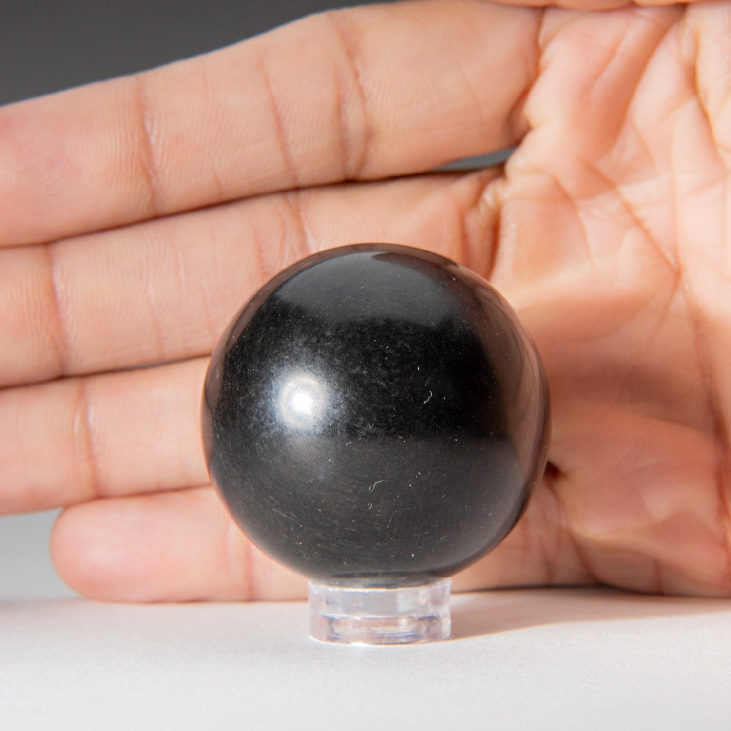 Genuine Polished Pyrite Stone Sphere (1.25") with Acrylic Display Stand