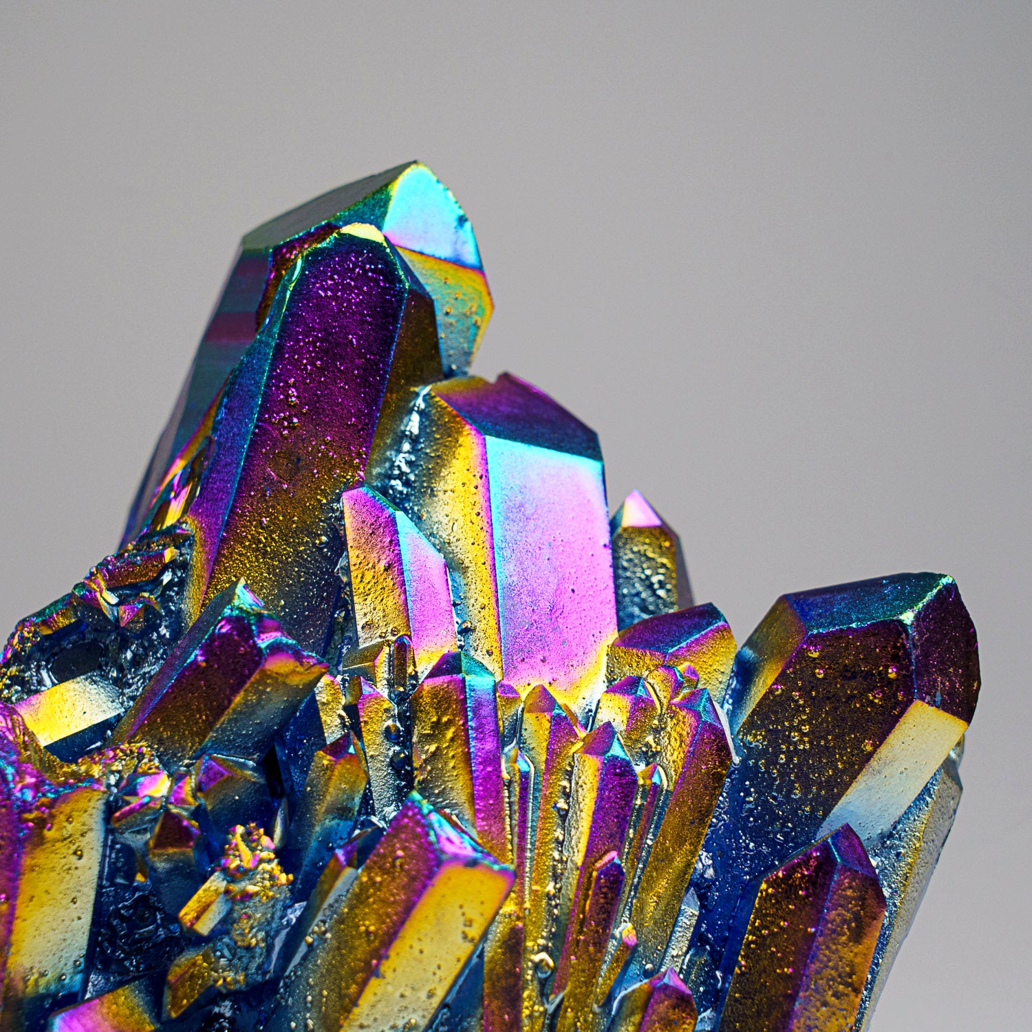 Rainbow Aura Quartz Crystal Cluster (546.4 grams)