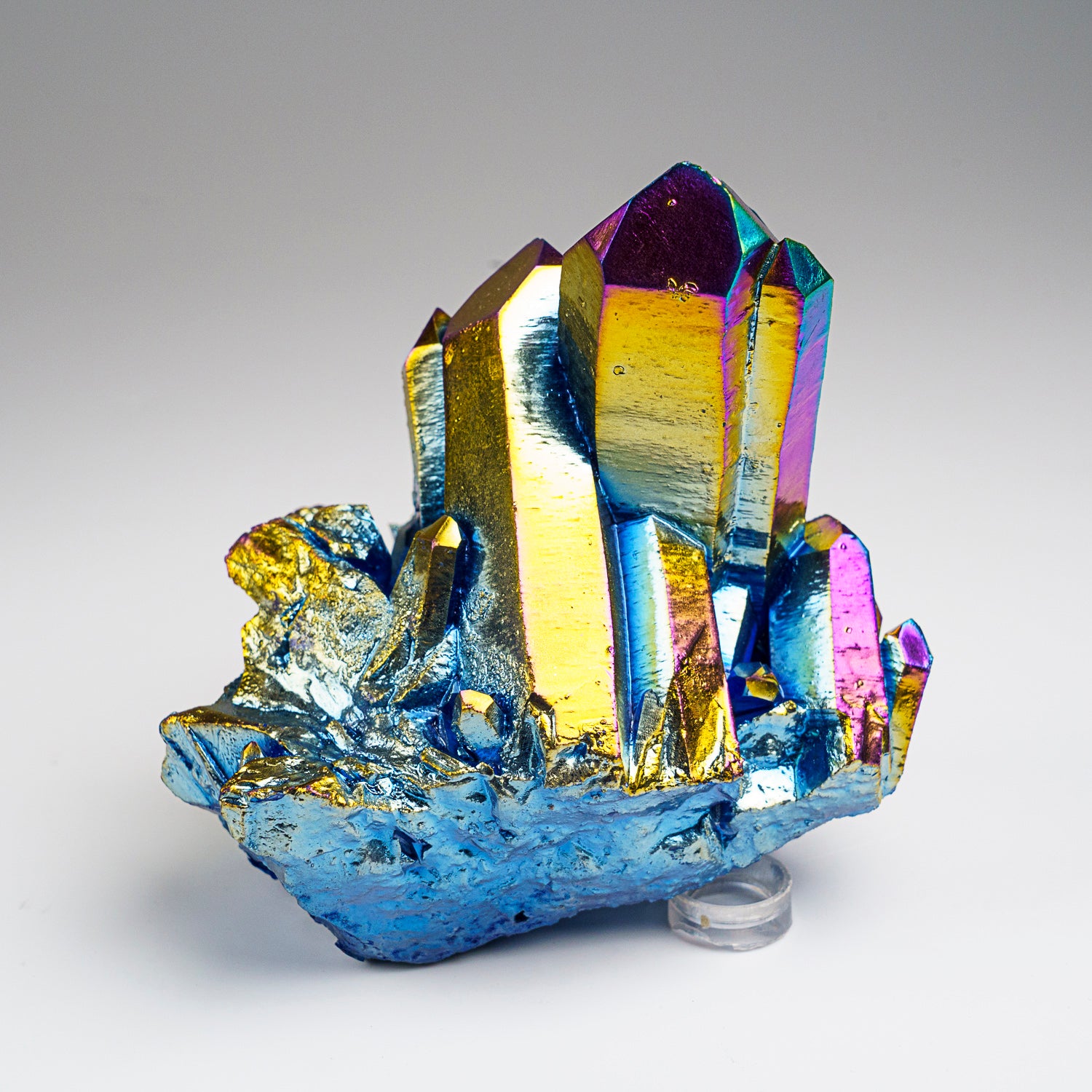 Rainbow Aura Quartz Crystal Cluster (505.8 grams)