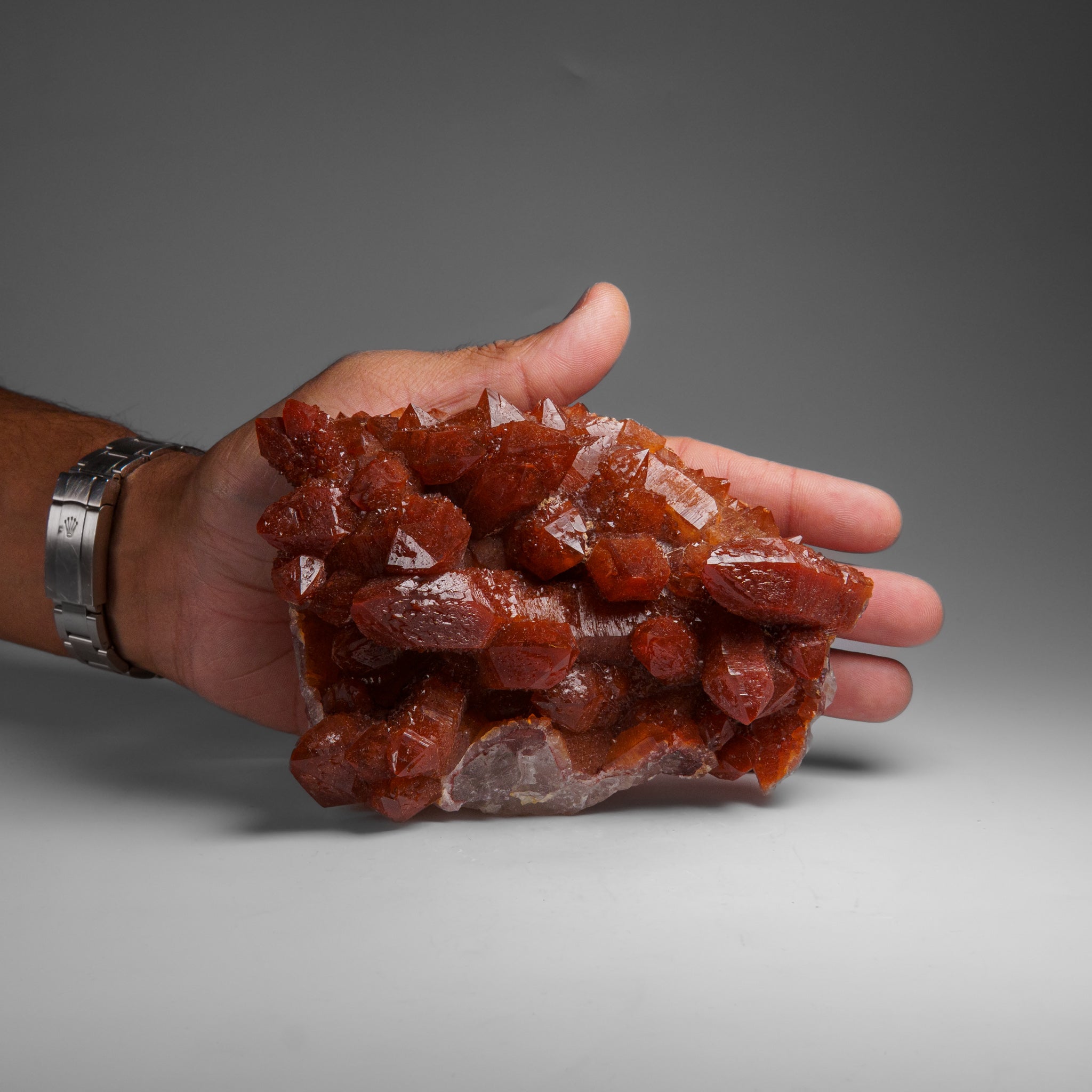 Red Quartz Hematite crystal cluster From Morocco (1.5 lbs)