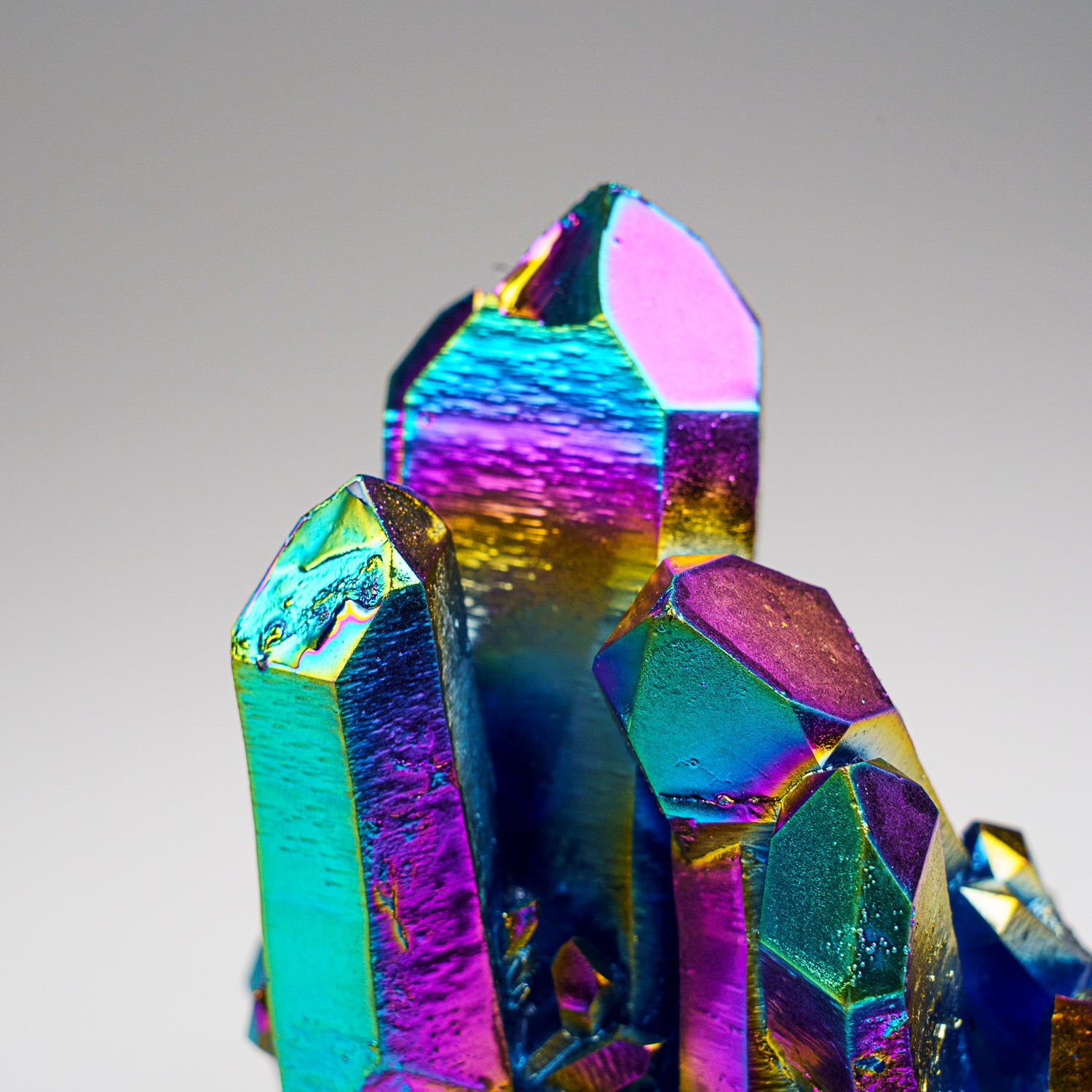 Rainbow Aura Quartz Crystal Cluster (505.8 grams)