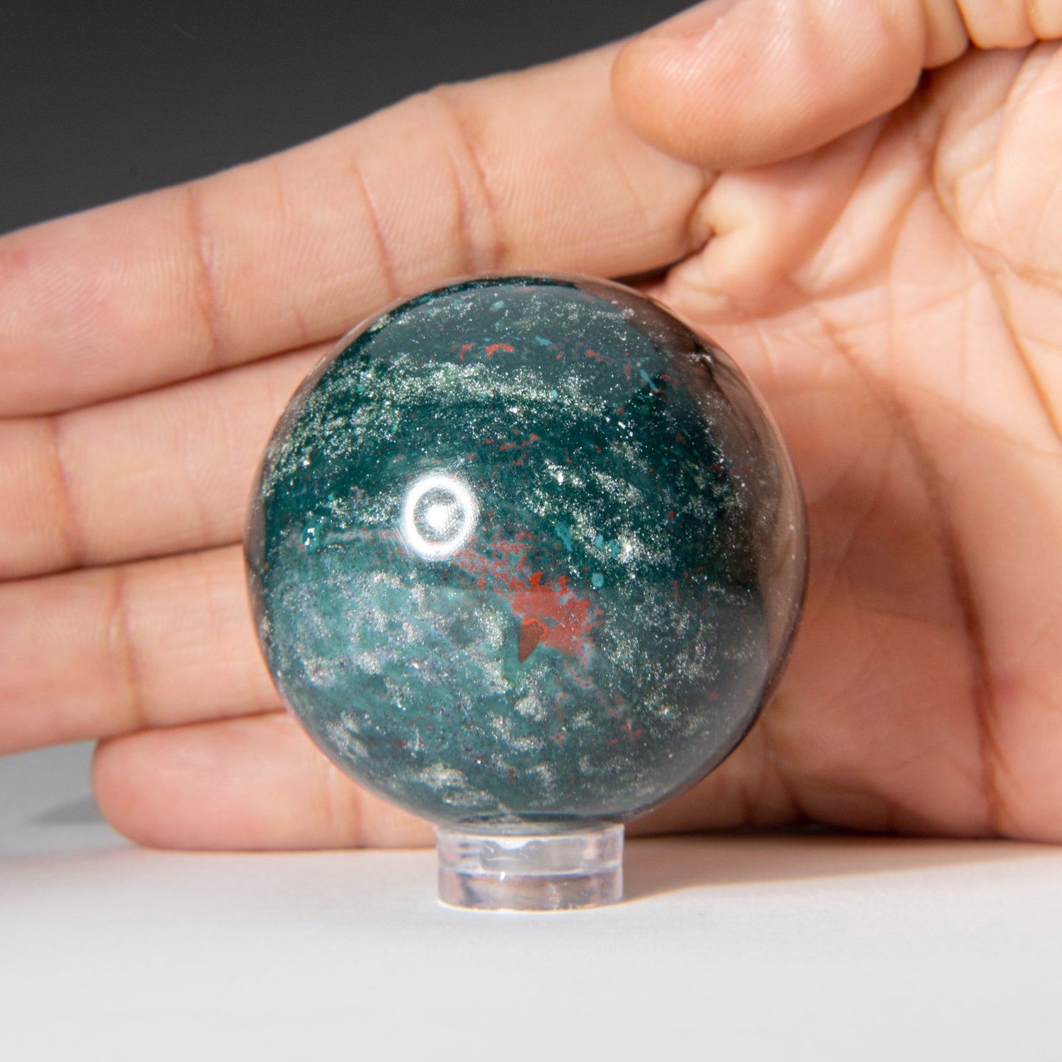 Genuine Polished Bloodstone Sphere (1.75") with Acrylic Display Stand