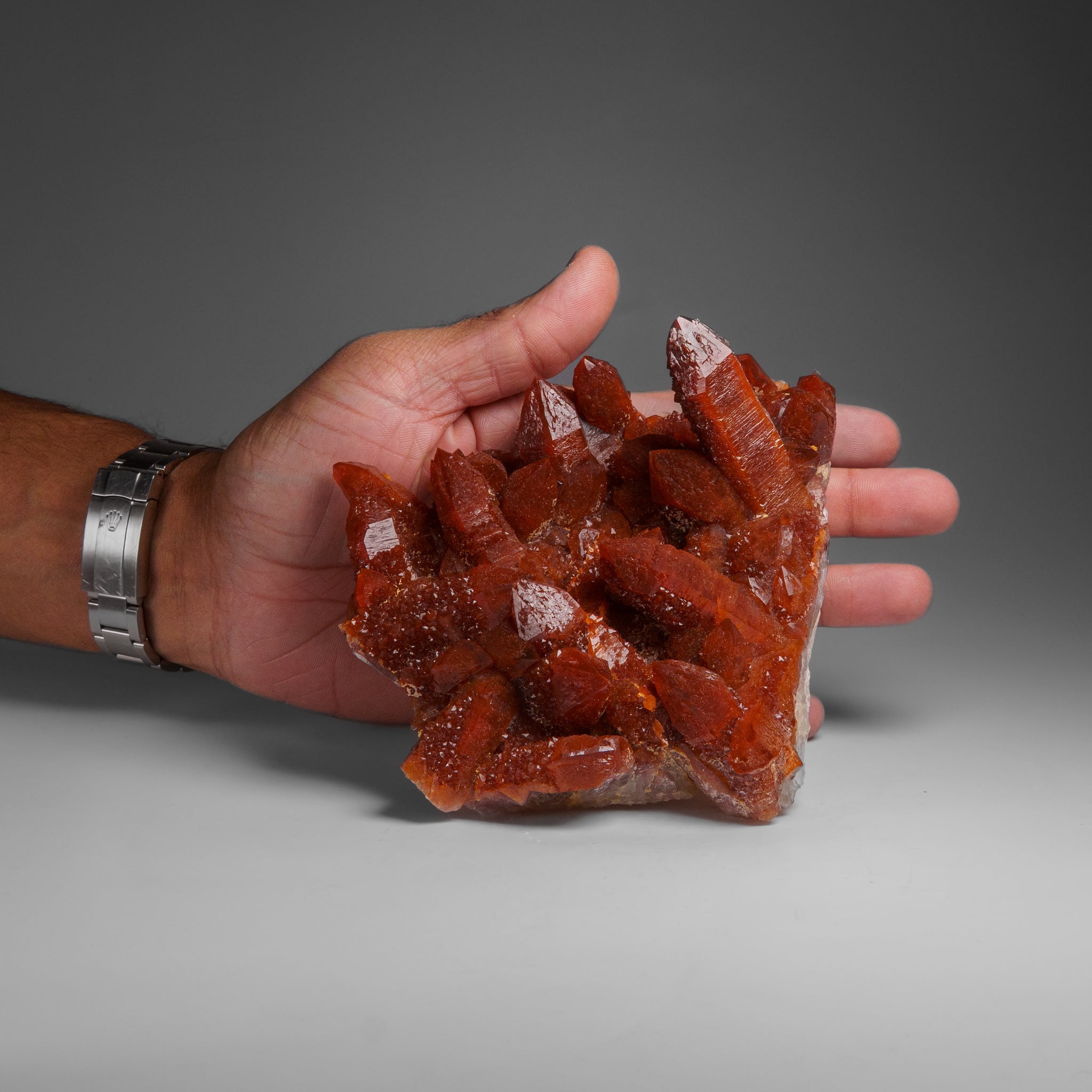 Red Quartz Hematite crystal cluster From Morocco (1.2 lbs)