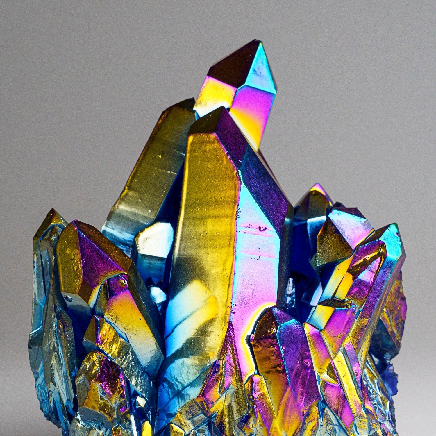 Rainbow Aura Quartz Crystal Cluster (657.1 grams)