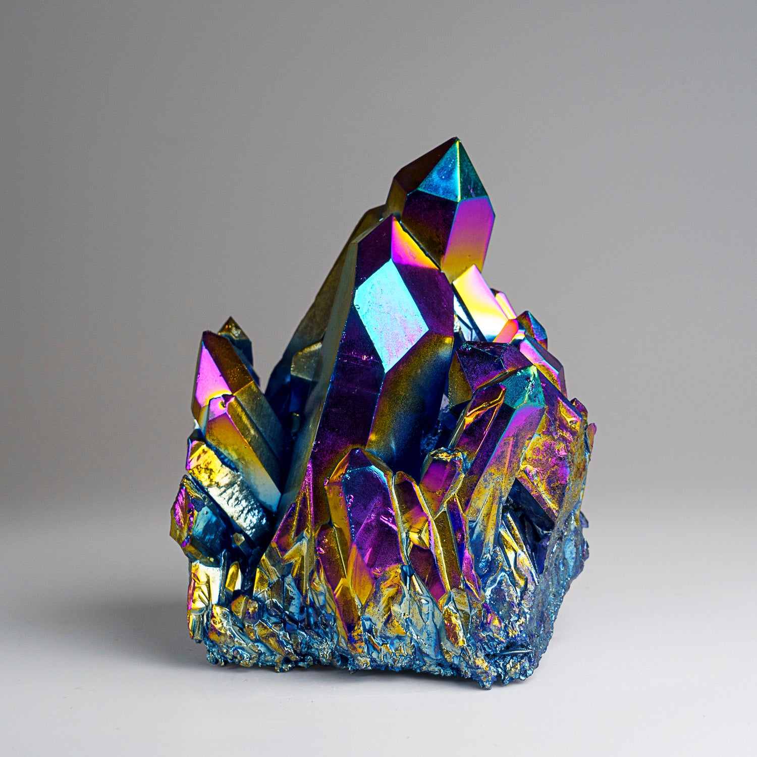 Rainbow Aura Quartz Crystal Cluster (657.1 grams)