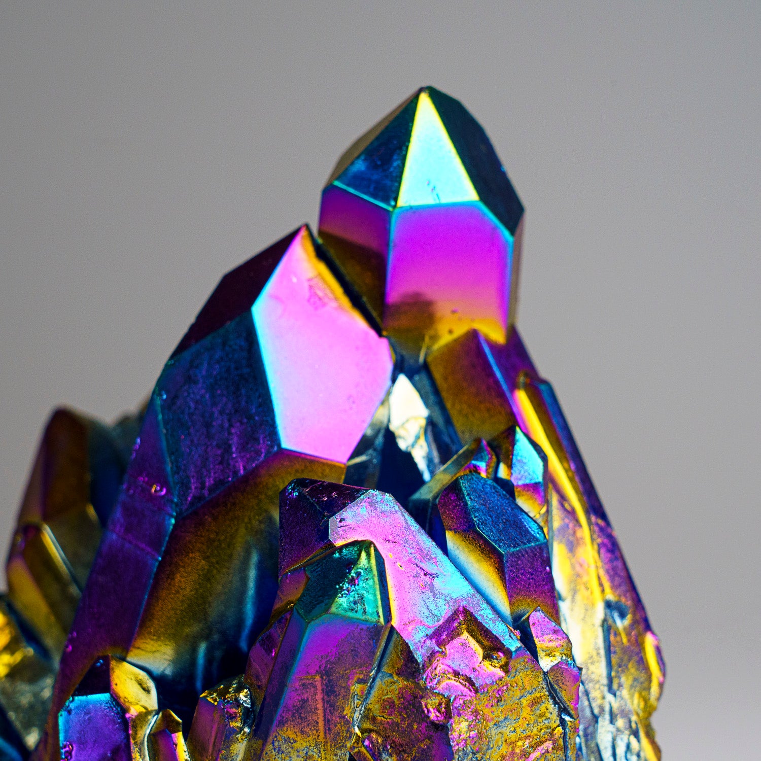 Rainbow Aura Quartz Crystal Cluster (657.1 grams)