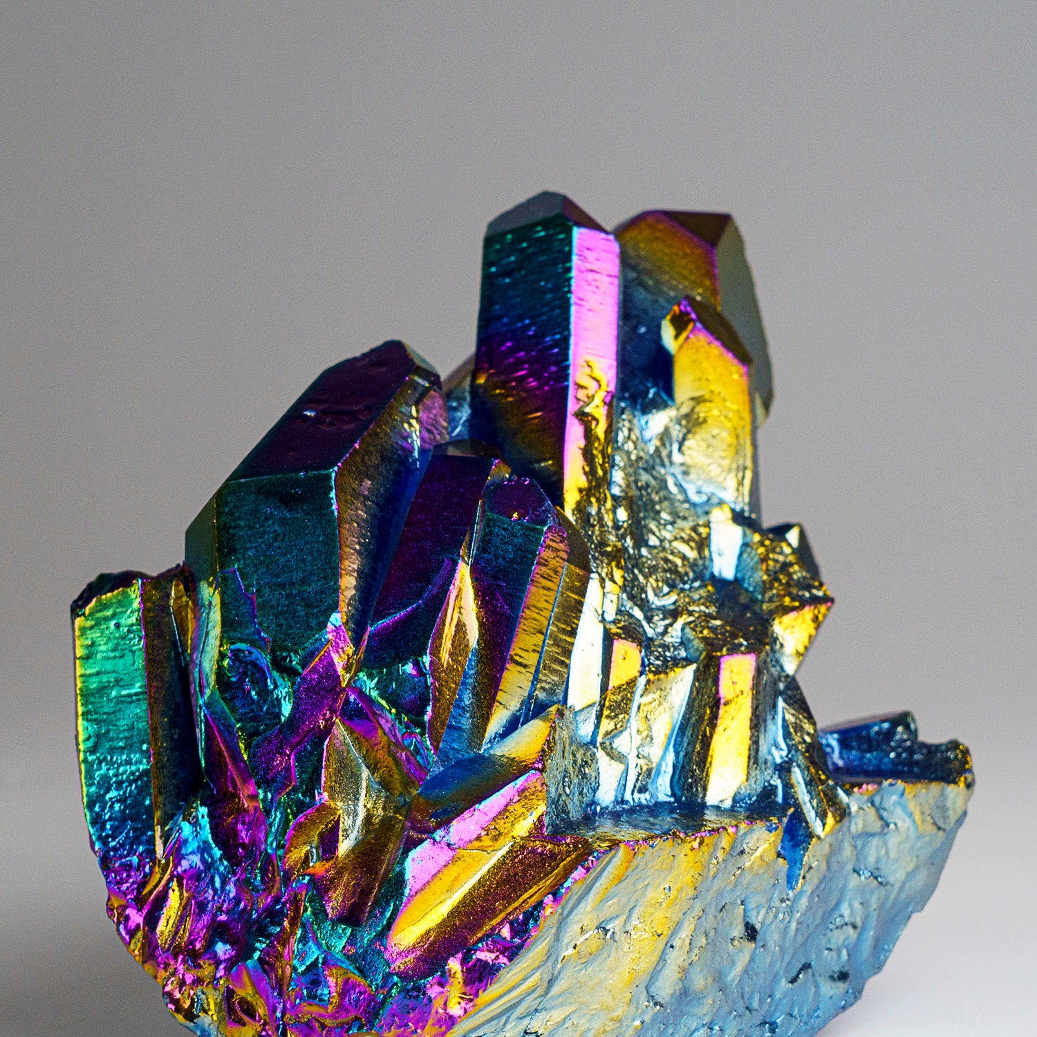 Rainbow Aura Quartz Crystal Cluster (474.2 grams)