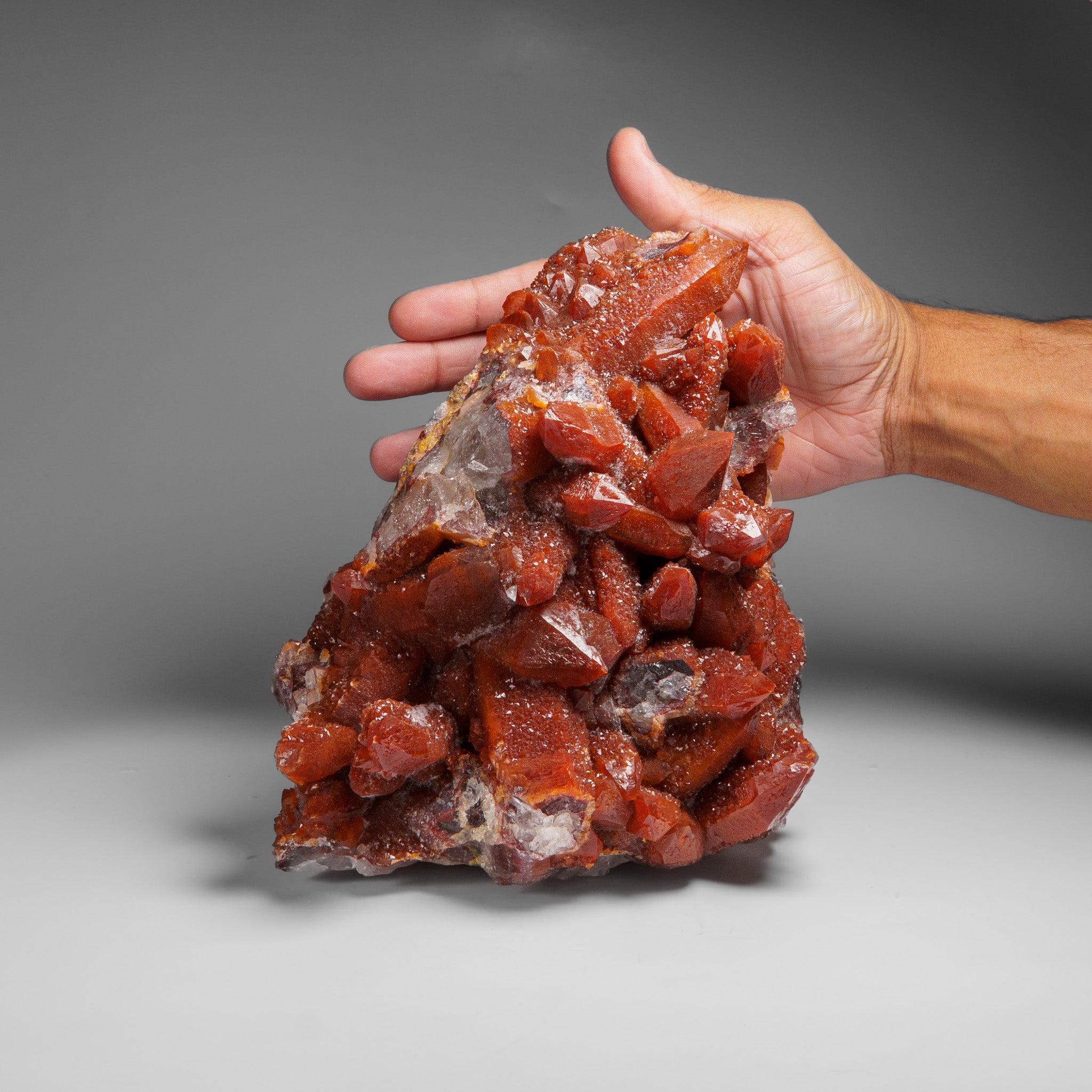 Red Quartz Hematite crystal cluster From Morocco (9.7 lbs)