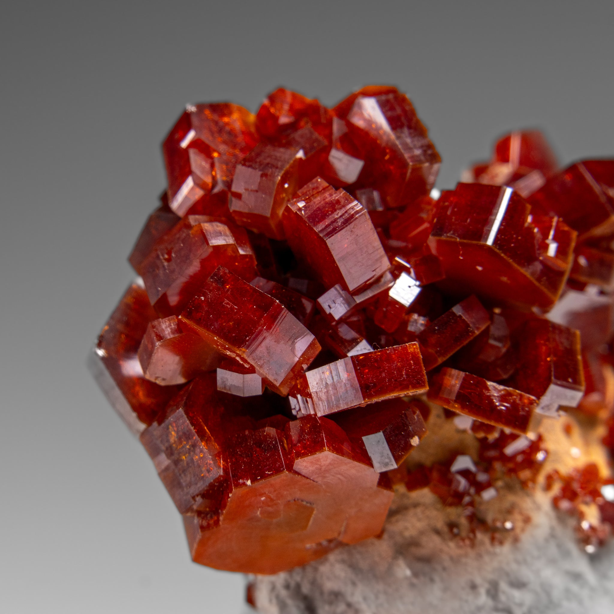Vanadinite Crystal Cluster on Matrix from Morocco (96.7 grams)