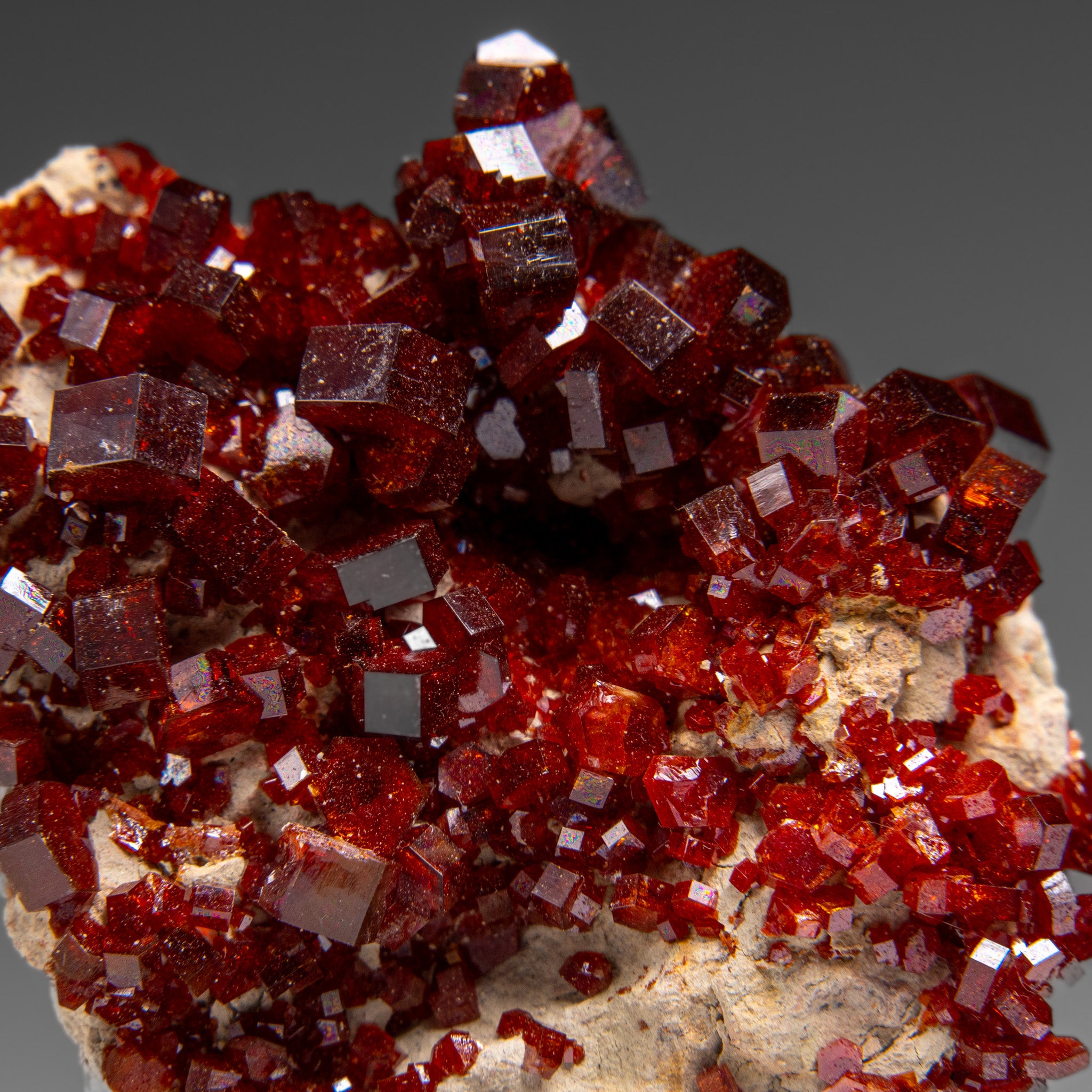 Vanadinite Crystal Cluster on Matrix from Morocco (118.7 grams)