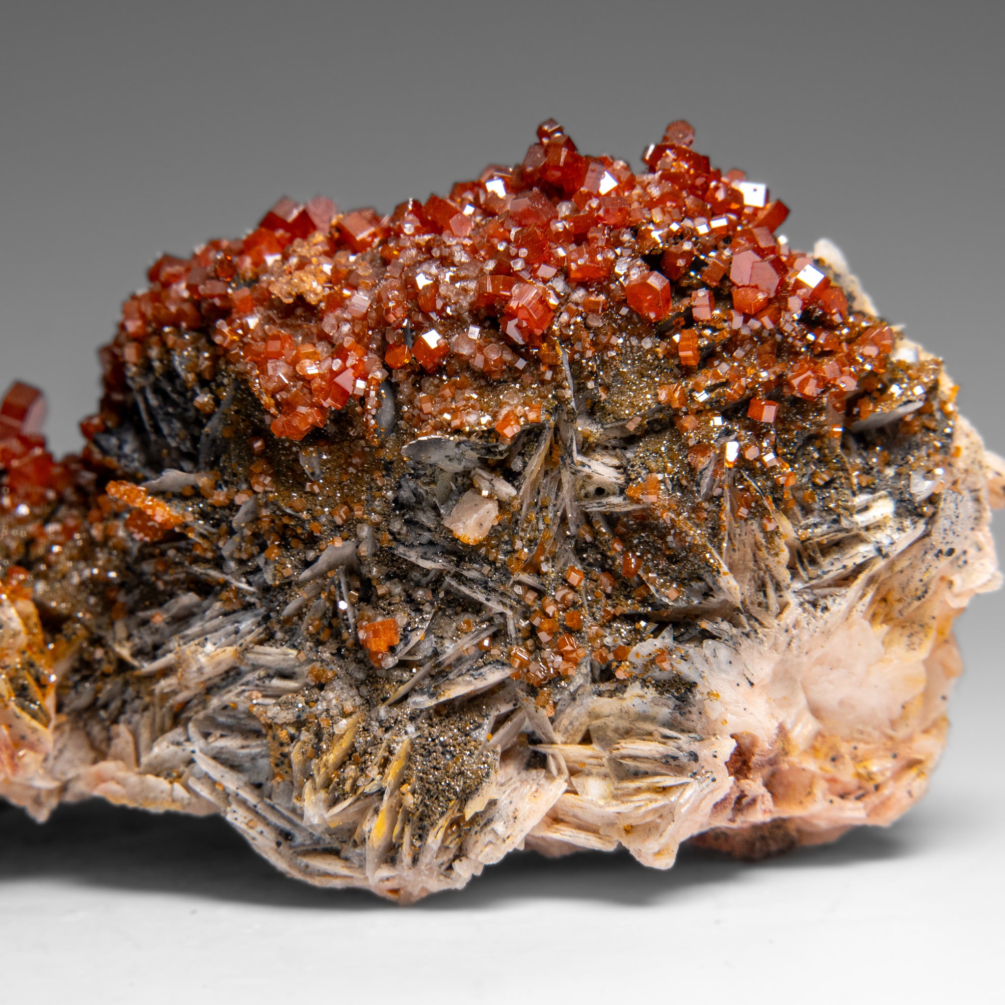 Vanadinite Crystal Cluster on Matrix from Morocco (324.1 grams)