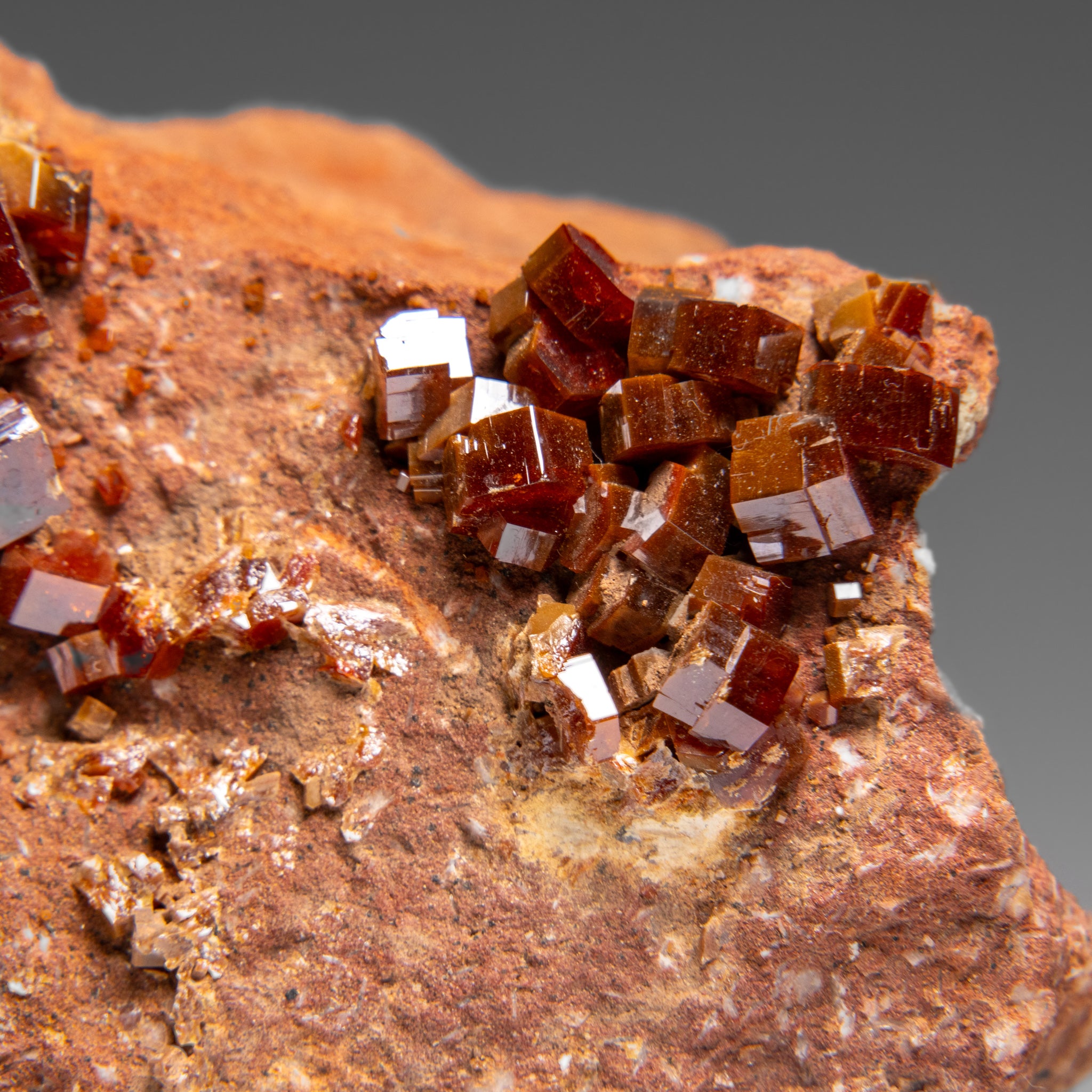 Vanadinite Crystal Cluster on Matrix from Morocco (587.5 grams)
