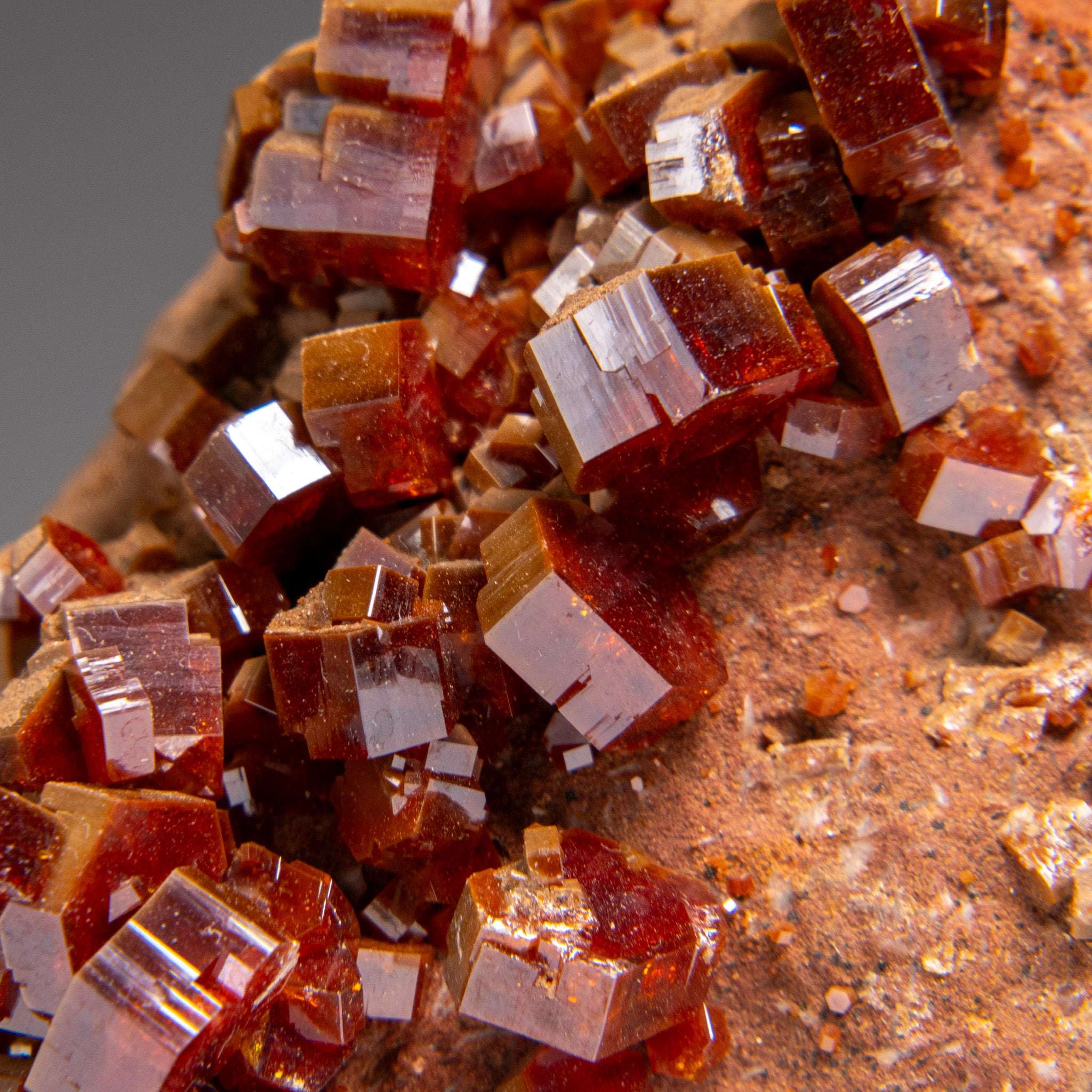 Vanadinite Crystal Cluster on Matrix from Morocco (587.5 grams)