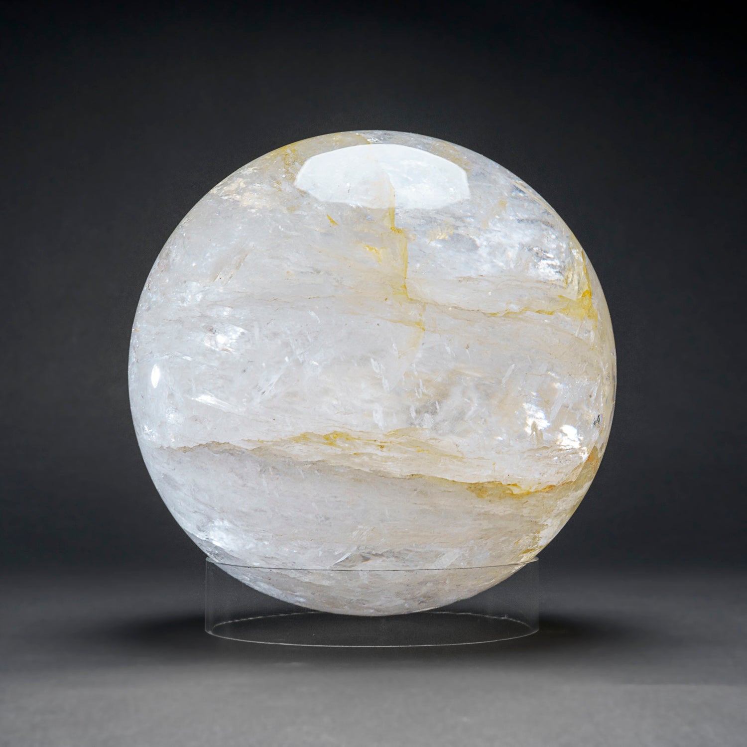 Large Genuine Polished Clear Quartz Sphere from Brazil (34 lbs)