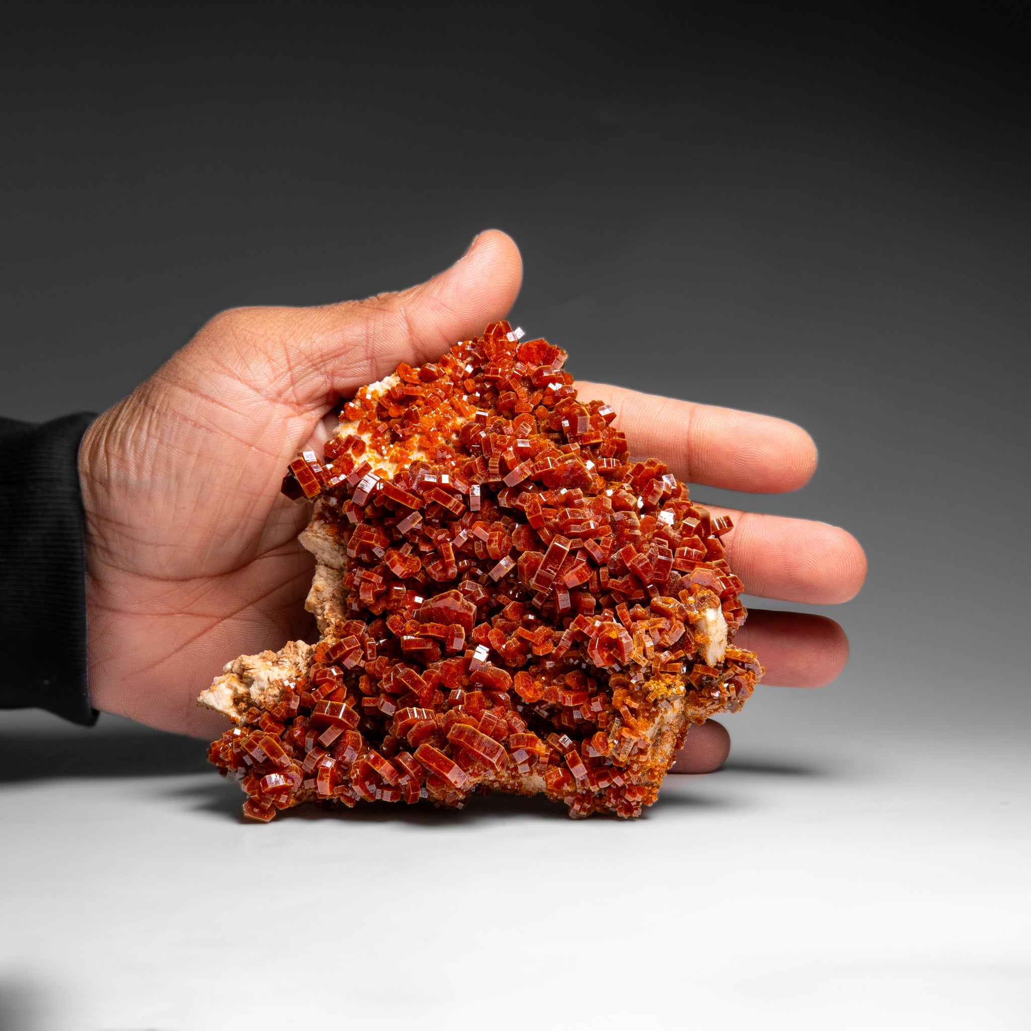 Vanadinite Crystal Cluster on Matrix from Morocco (597.6 grams)