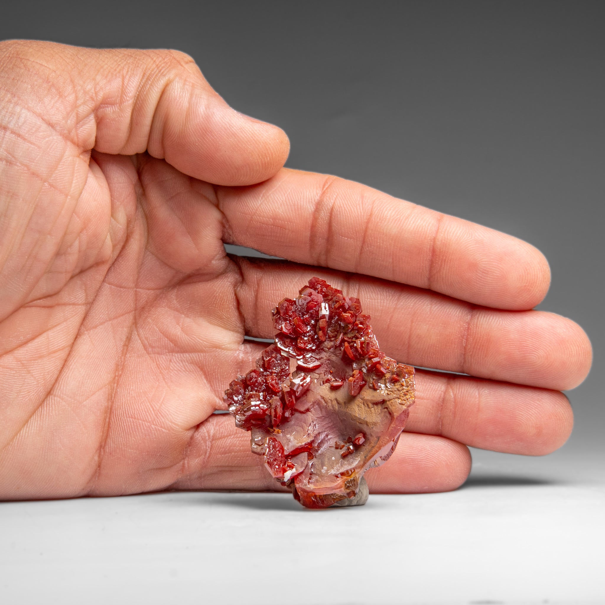 Vanadinite (Parallel Hoppered Growth) Crystal Cluster from Morocco (41.7 grams)