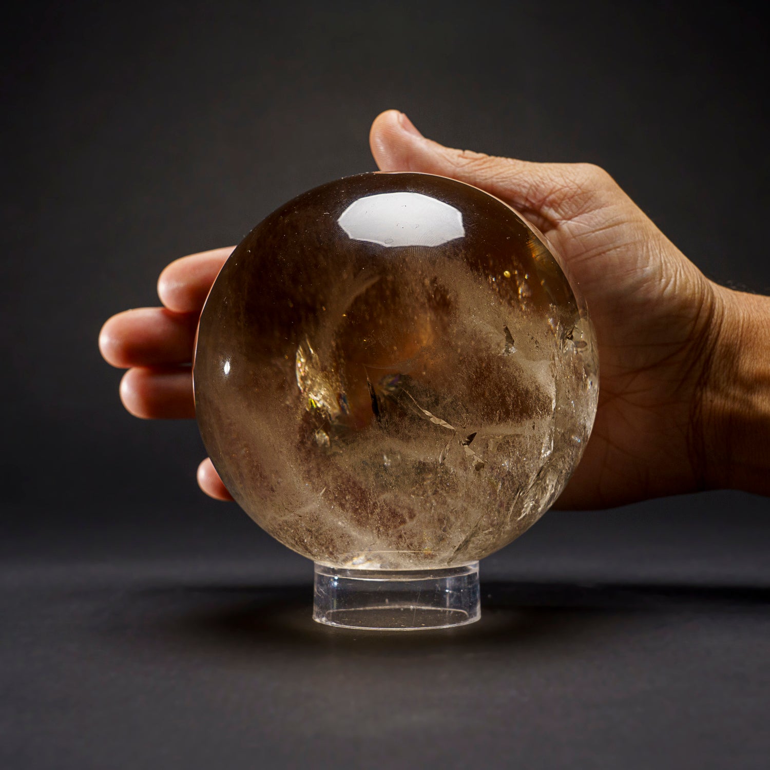 Genuine Polished Smoky Quartz Sphere from Brazil (4.5", 4 lbs)