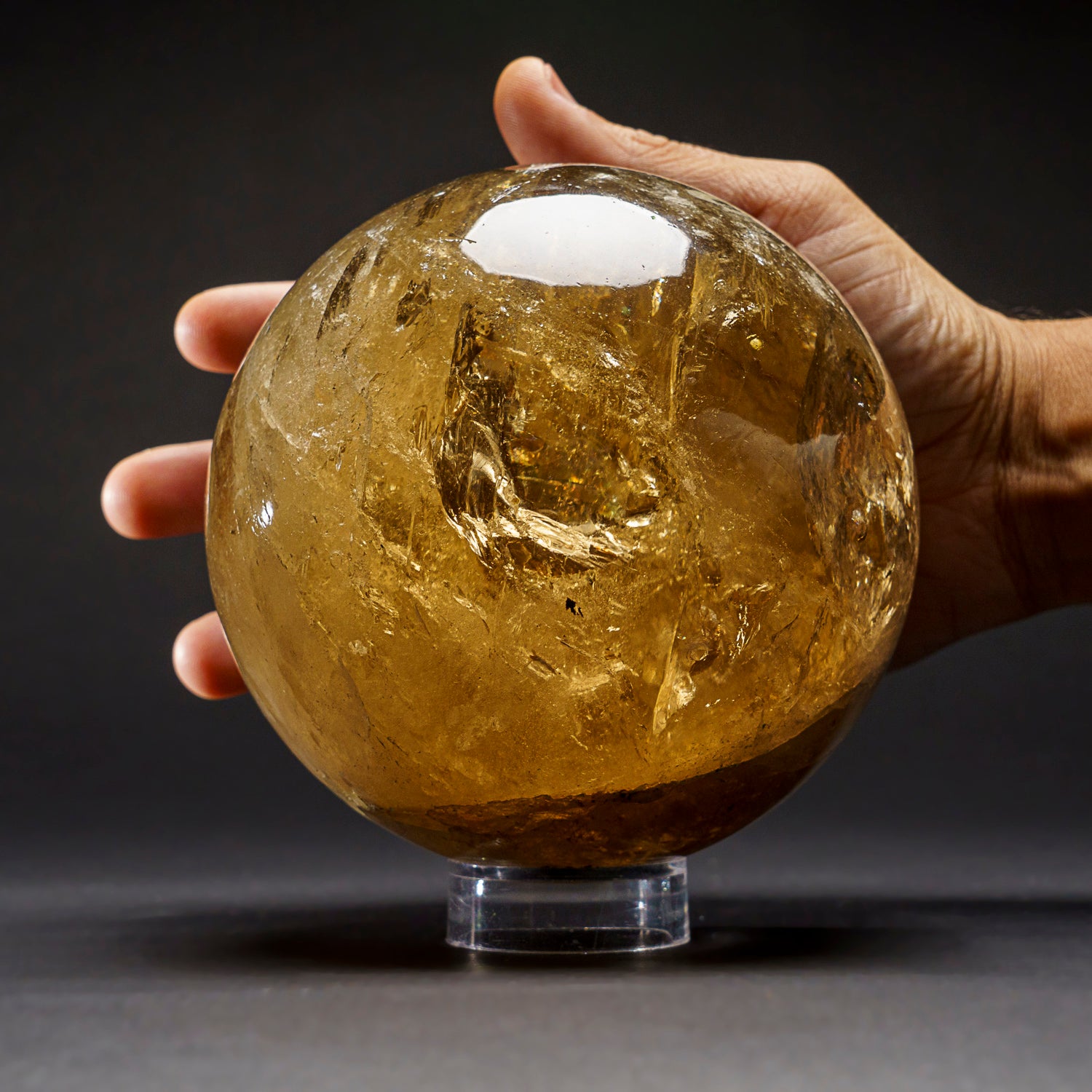 Genuine Polished Smoky Quartz Sphere from Brazil (4.5", 6.5 lbs)