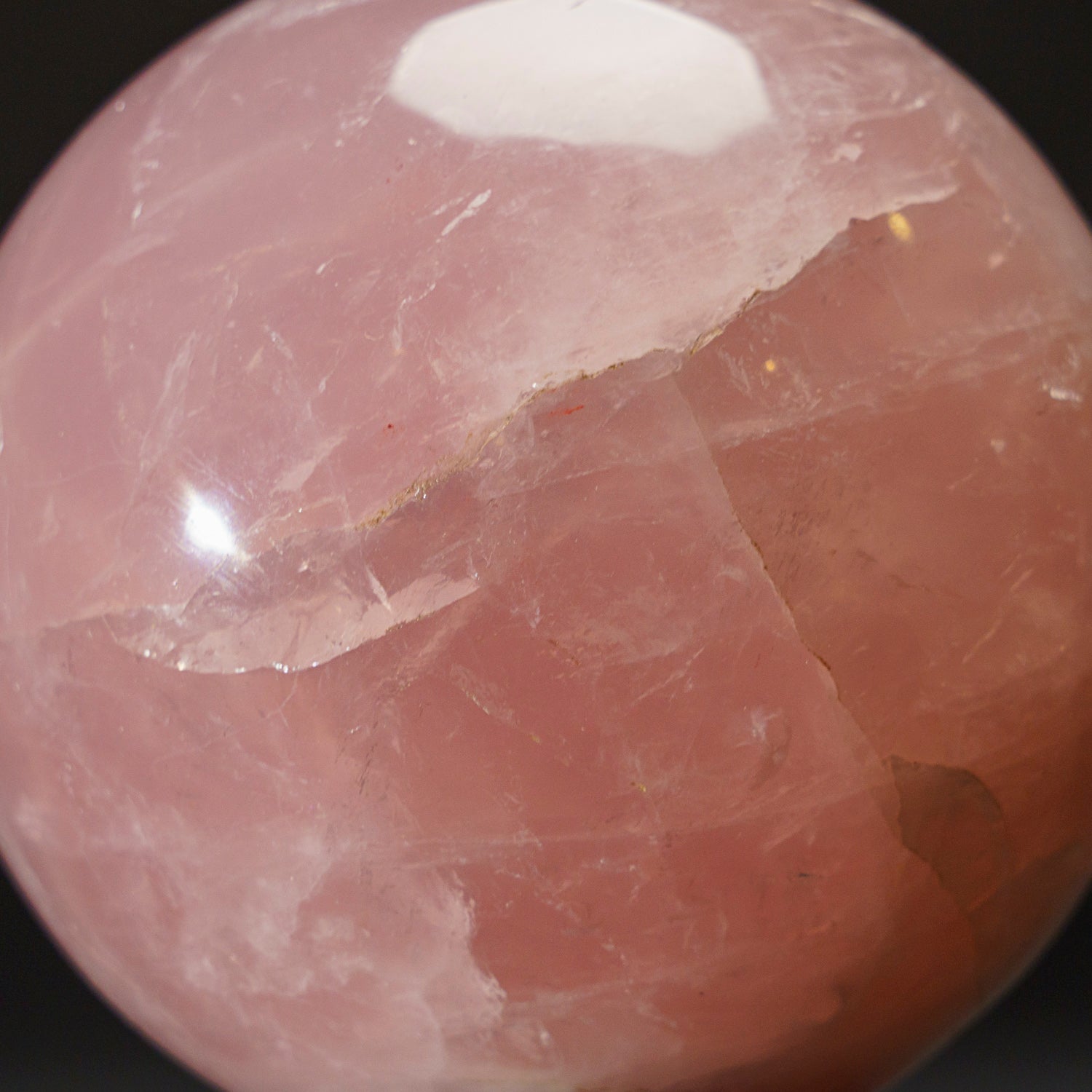 Genuine Polished Rose Quartz Sphere from Brazil  (3.5" Diameter, 2 lbs)