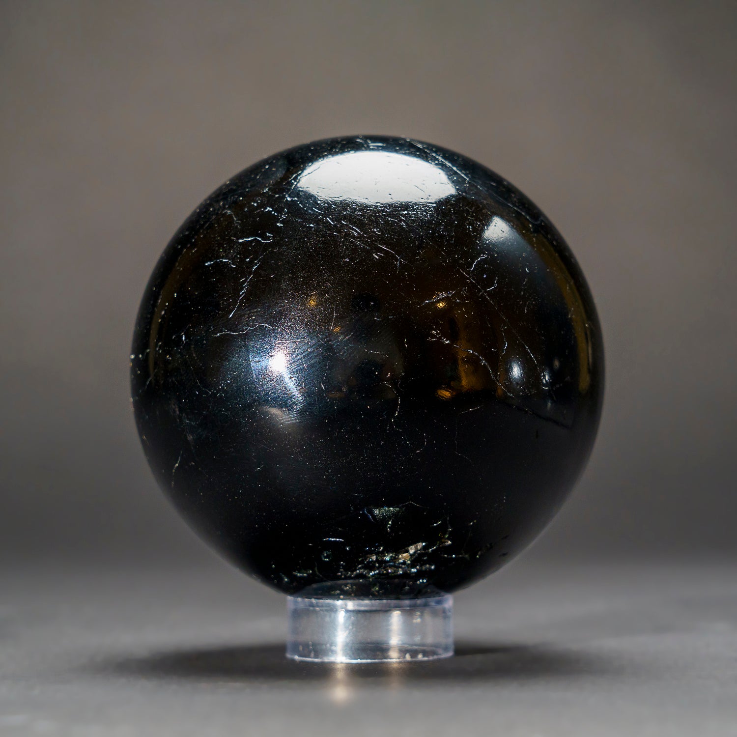 Genuine Polished Black Tourmaline Sphere from Brazil (3.5", 2.5 lbs)