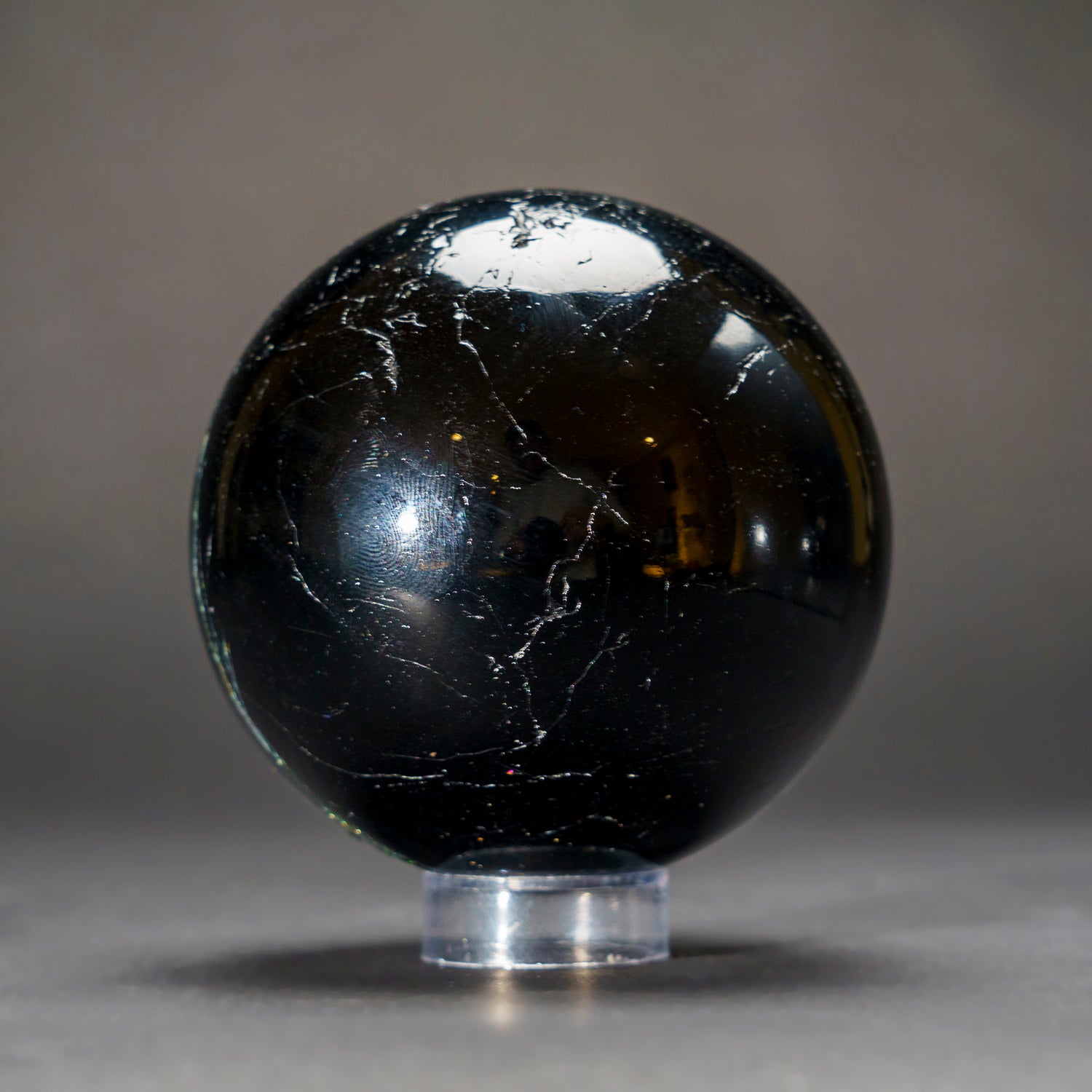 Genuine Polished Black Tourmaline Sphere from Brazil (3.5", 2.5 lbs)