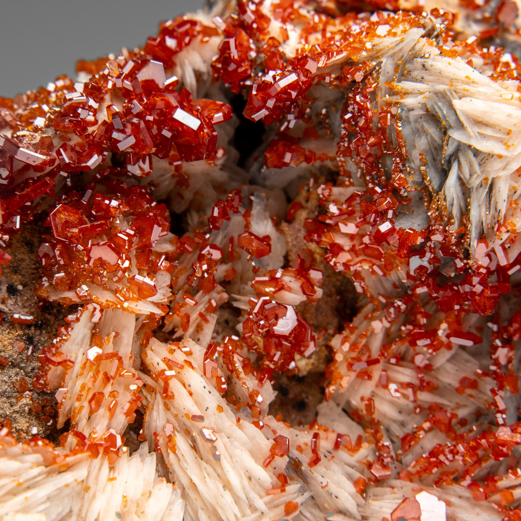 Vanadinite Crystal Cluster on Matrix from Morocco (5.5 lbs)