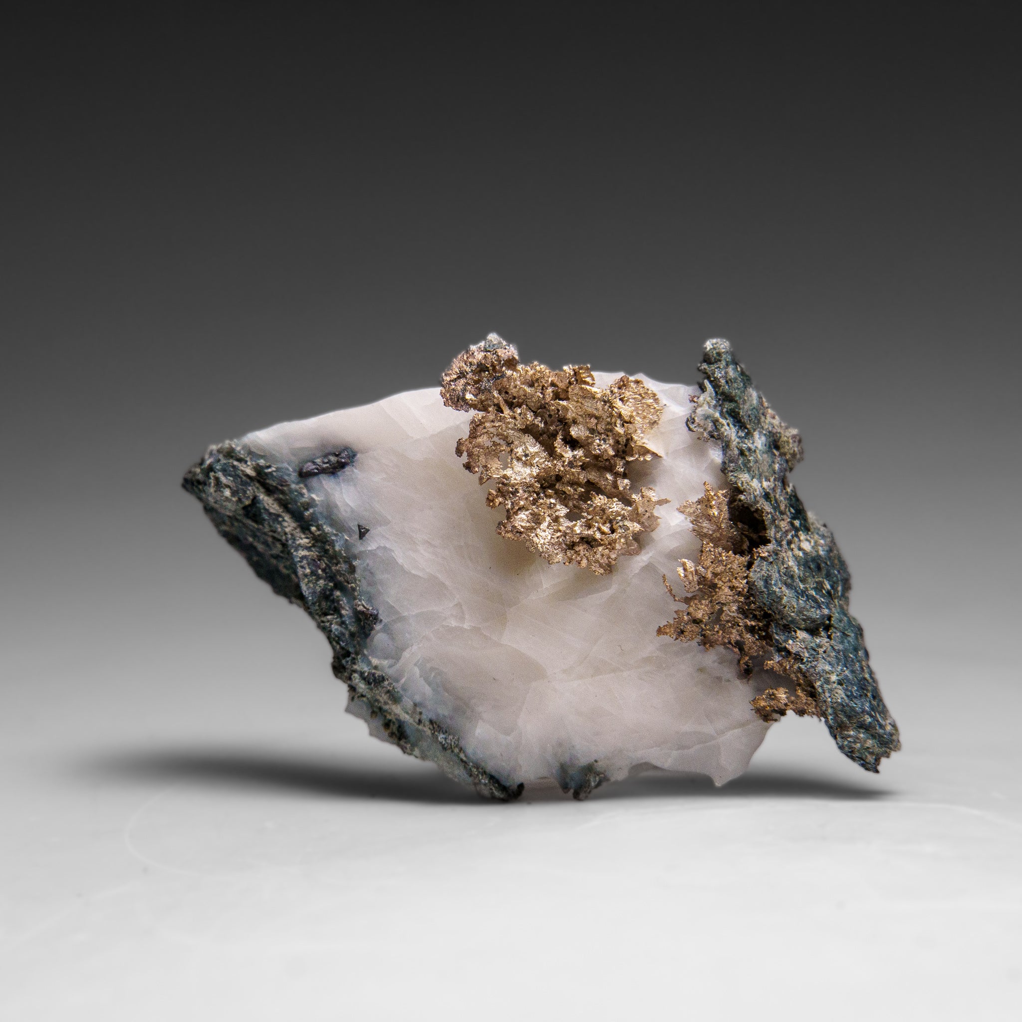 Native Silver on Calcite Crystal Cluster  Matrix From Bouismas Mine, Zagora, Morocco