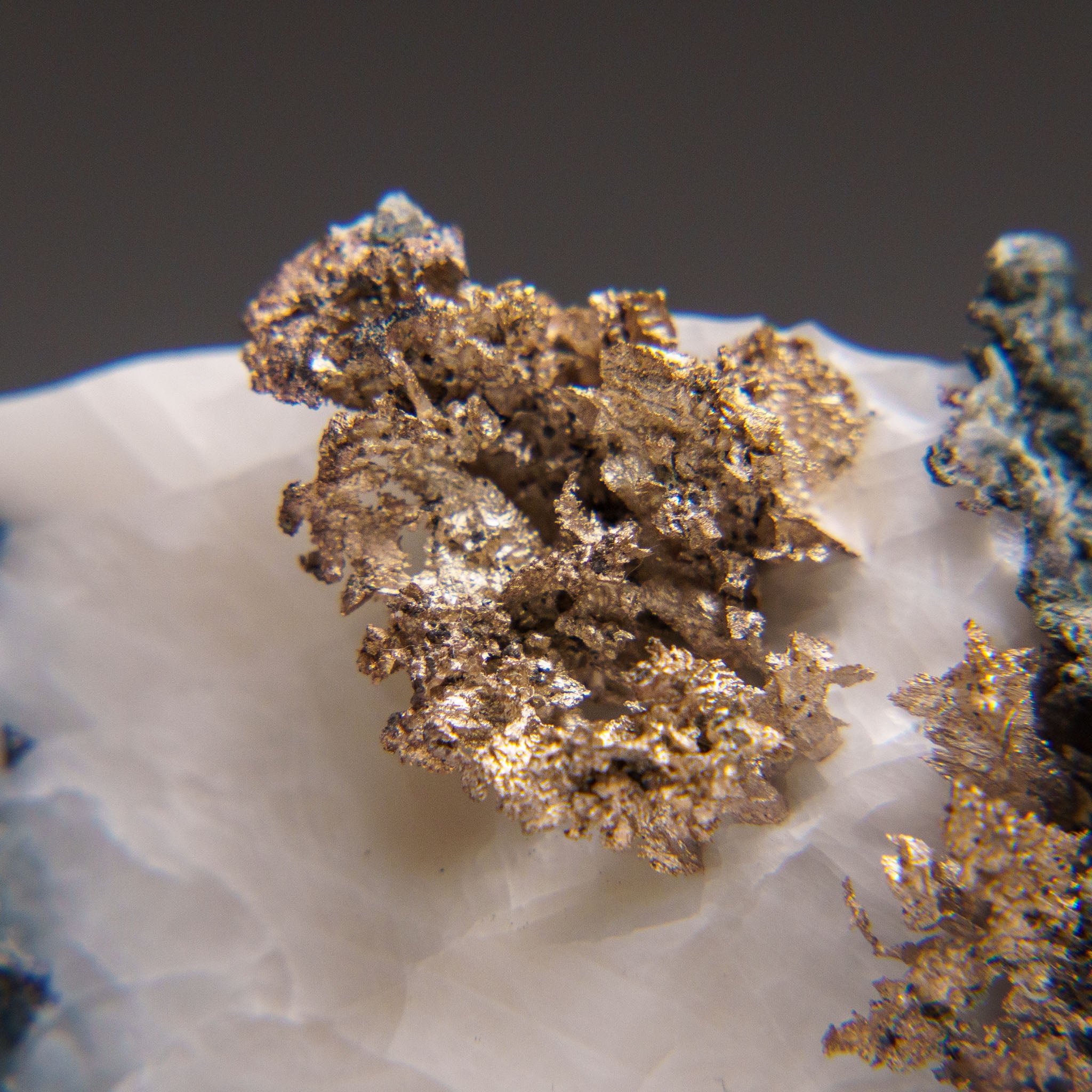 Native Silver on Calcite Crystal Cluster  Matrix From Bouismas Mine, Zagora, Morocco