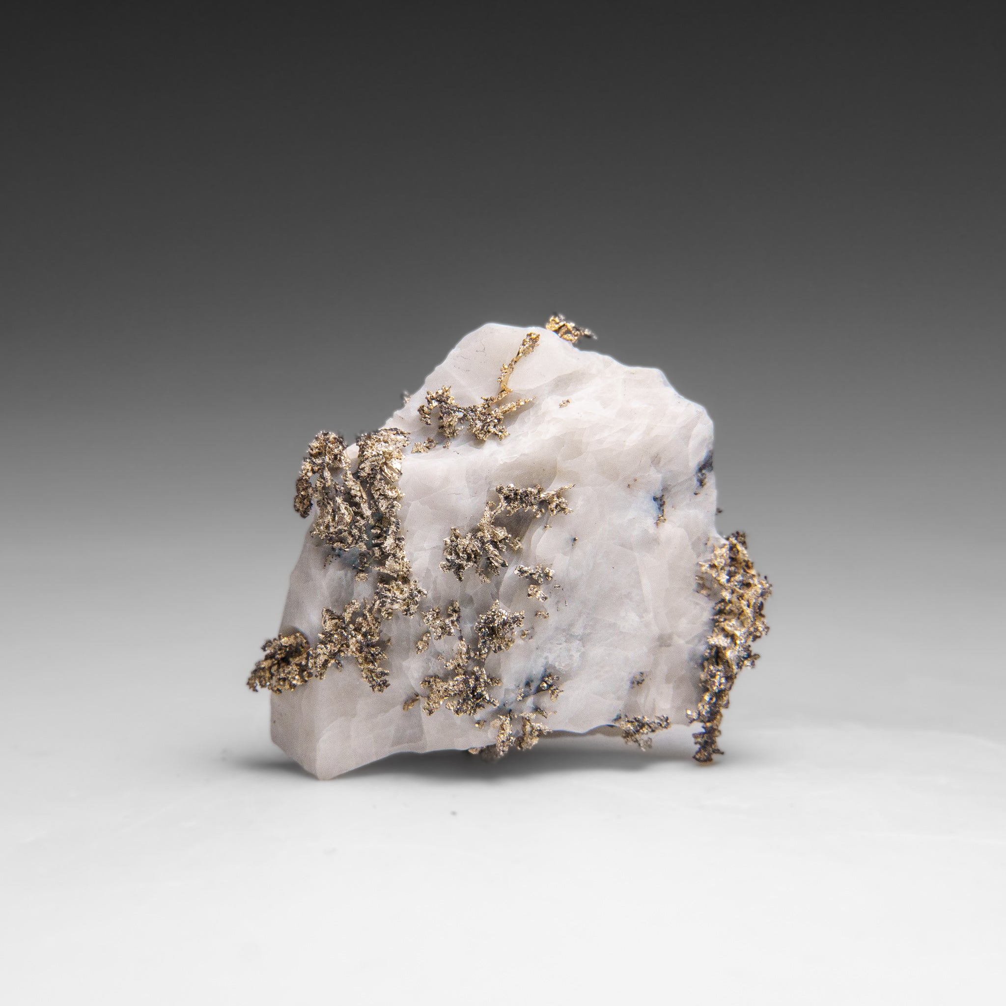 Native Silver on Calcite Crystal Cluster  Matrix From Bouismas Mine, Zagora, Morocco