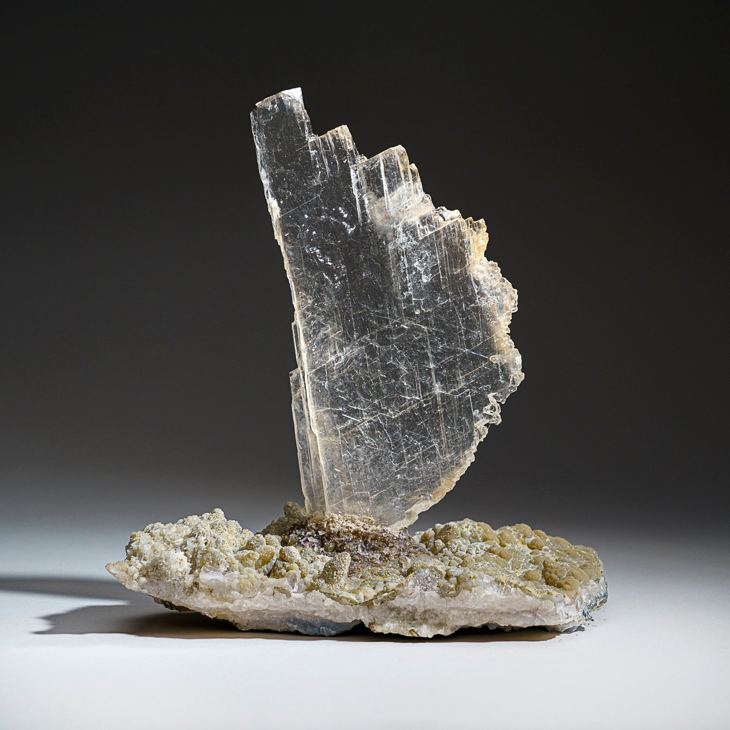 Gypsum Var. Selenite on Quartz from Rio Grande do Sul, Brazil (2.5 lbs)