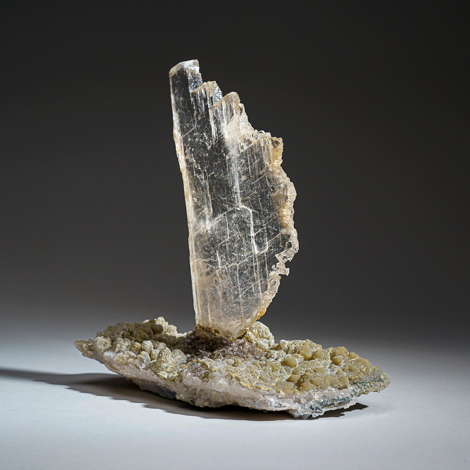 Gypsum Var. Selenite on Quartz from Rio Grande do Sul, Brazil (2.5 lbs)