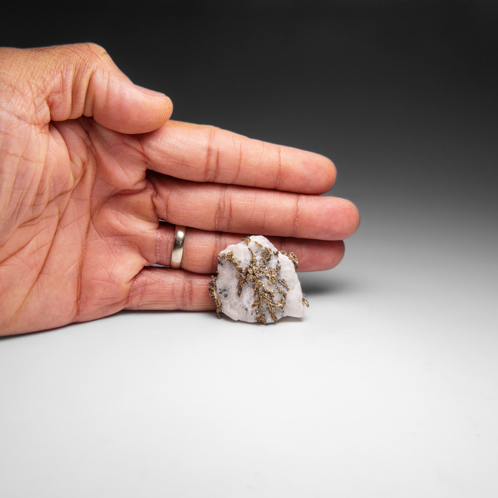Native Silver on Calcite Crystal Cluster  Matrix From Bouismas Mine, Zagora, Morocco