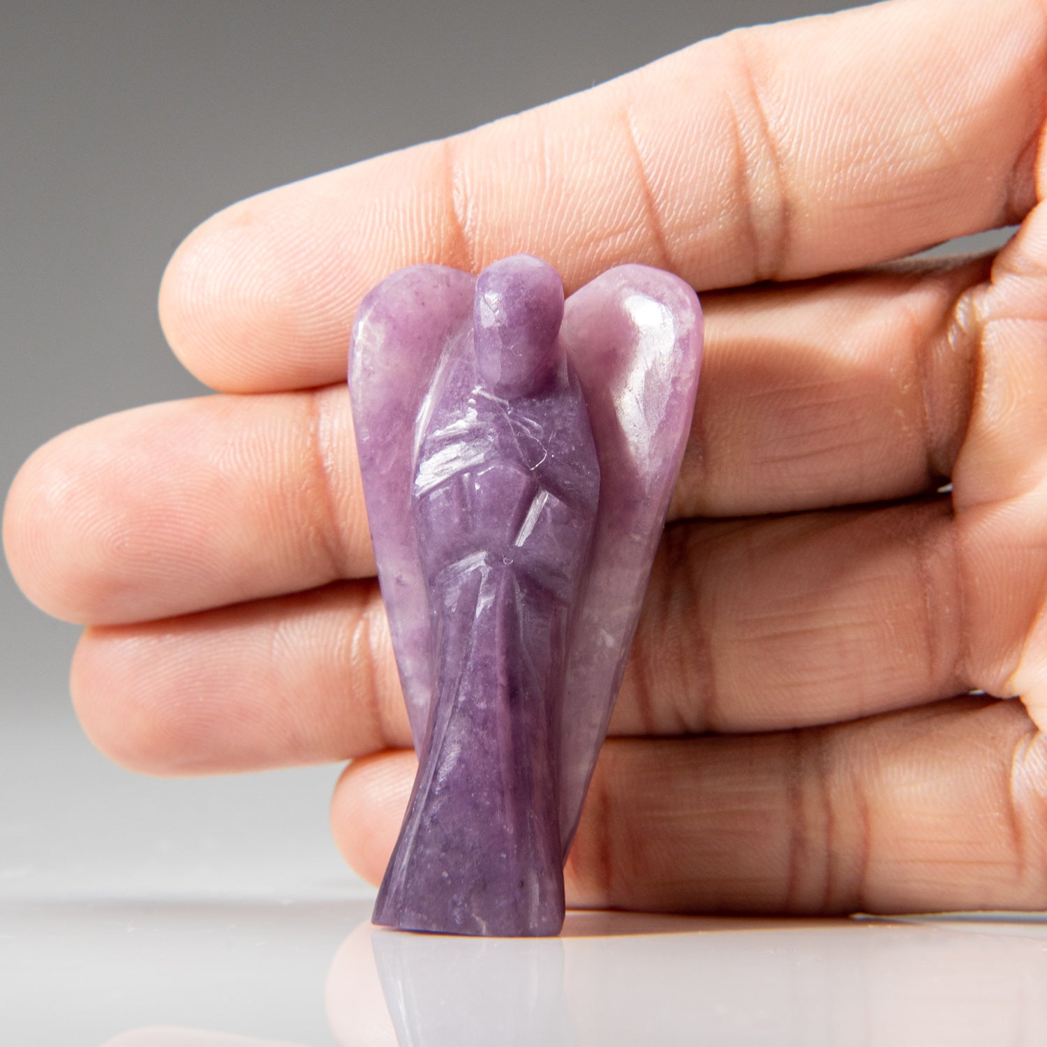 Genuine Polished Amethyst Crystal Healing Angel Carving (27.7 grams)