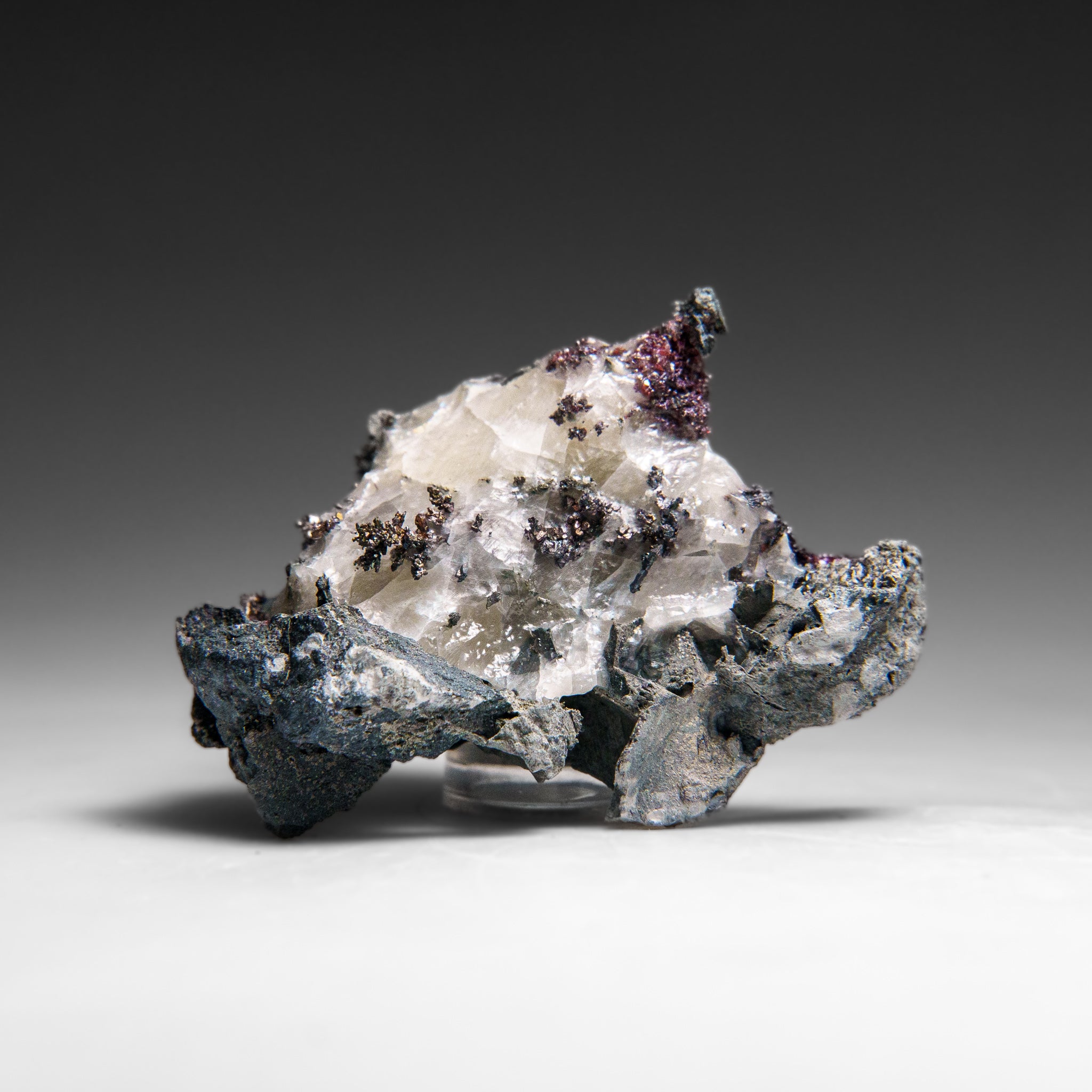 Native Silver on Calcite Crystal Cluster  Matrix From Bouismas Mine, Zagora, Morocco