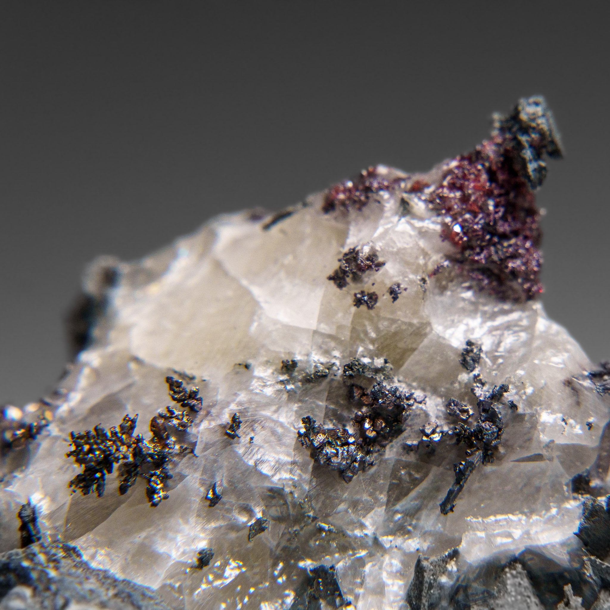Native Silver on Calcite Crystal Cluster  Matrix From Bouismas Mine, Zagora, Morocco