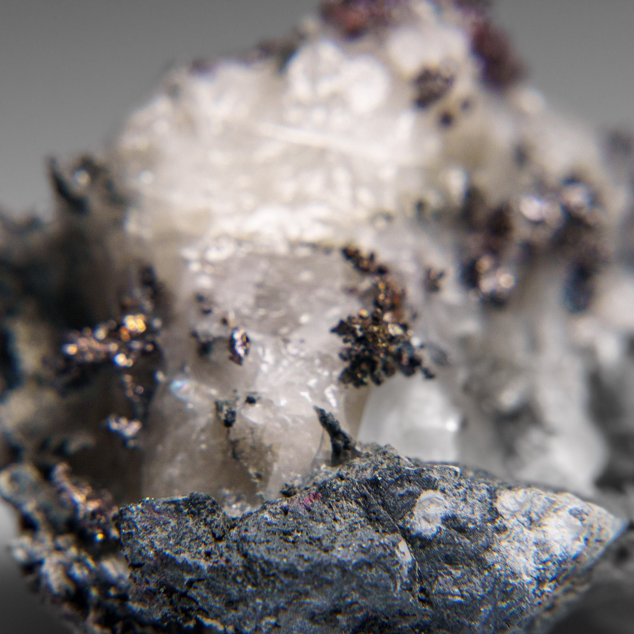 Native Silver on Calcite Crystal Cluster  Matrix From Bouismas Mine, Zagora, Morocco